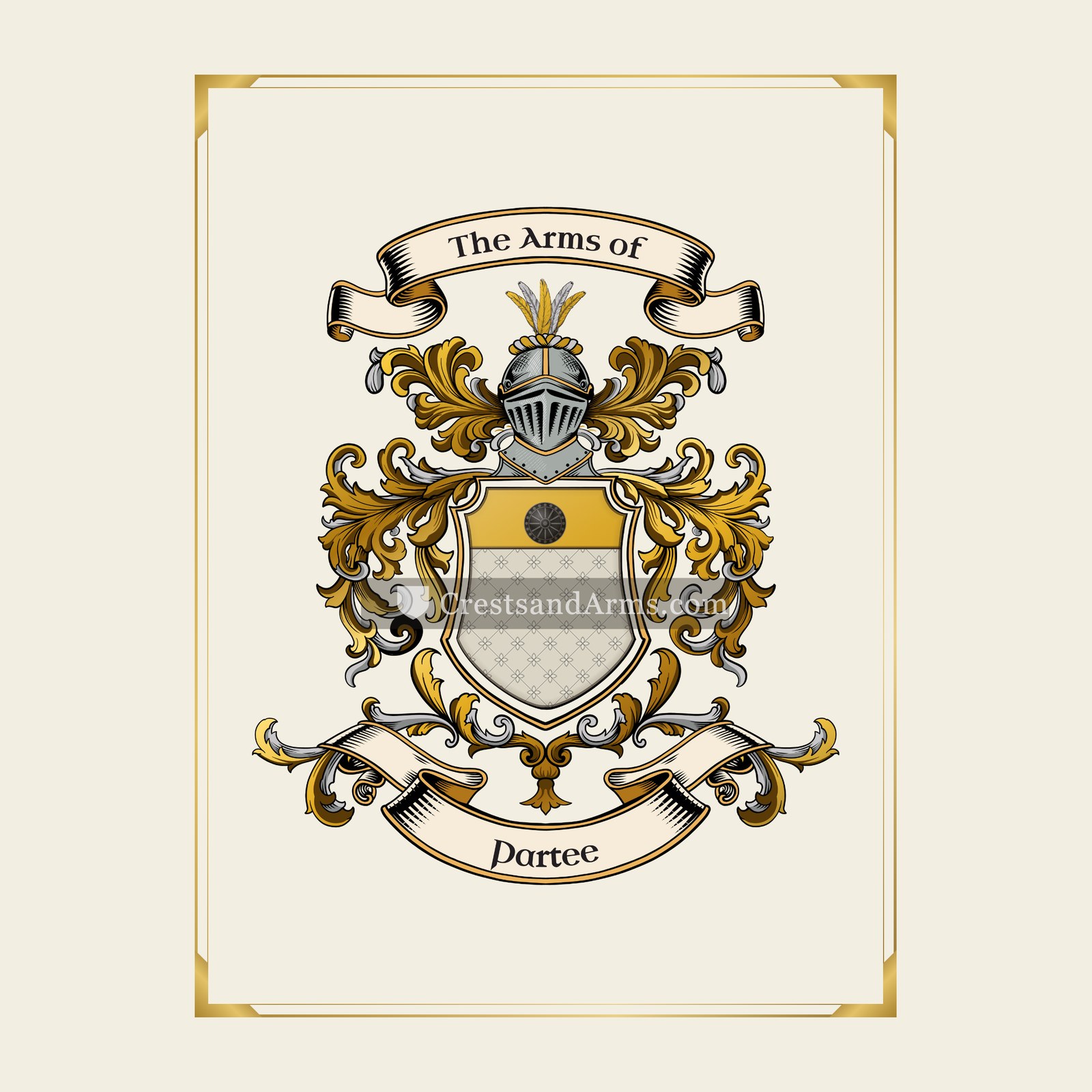 With gold border