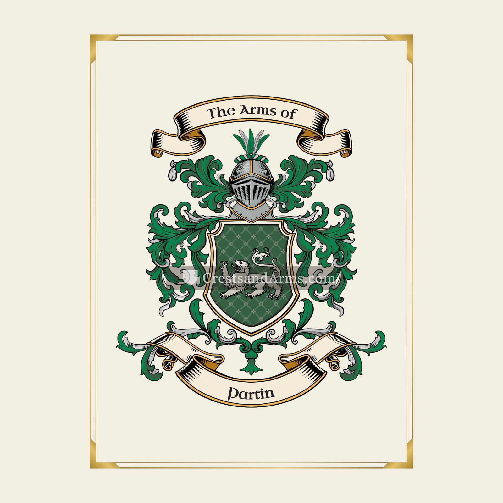 With gold border