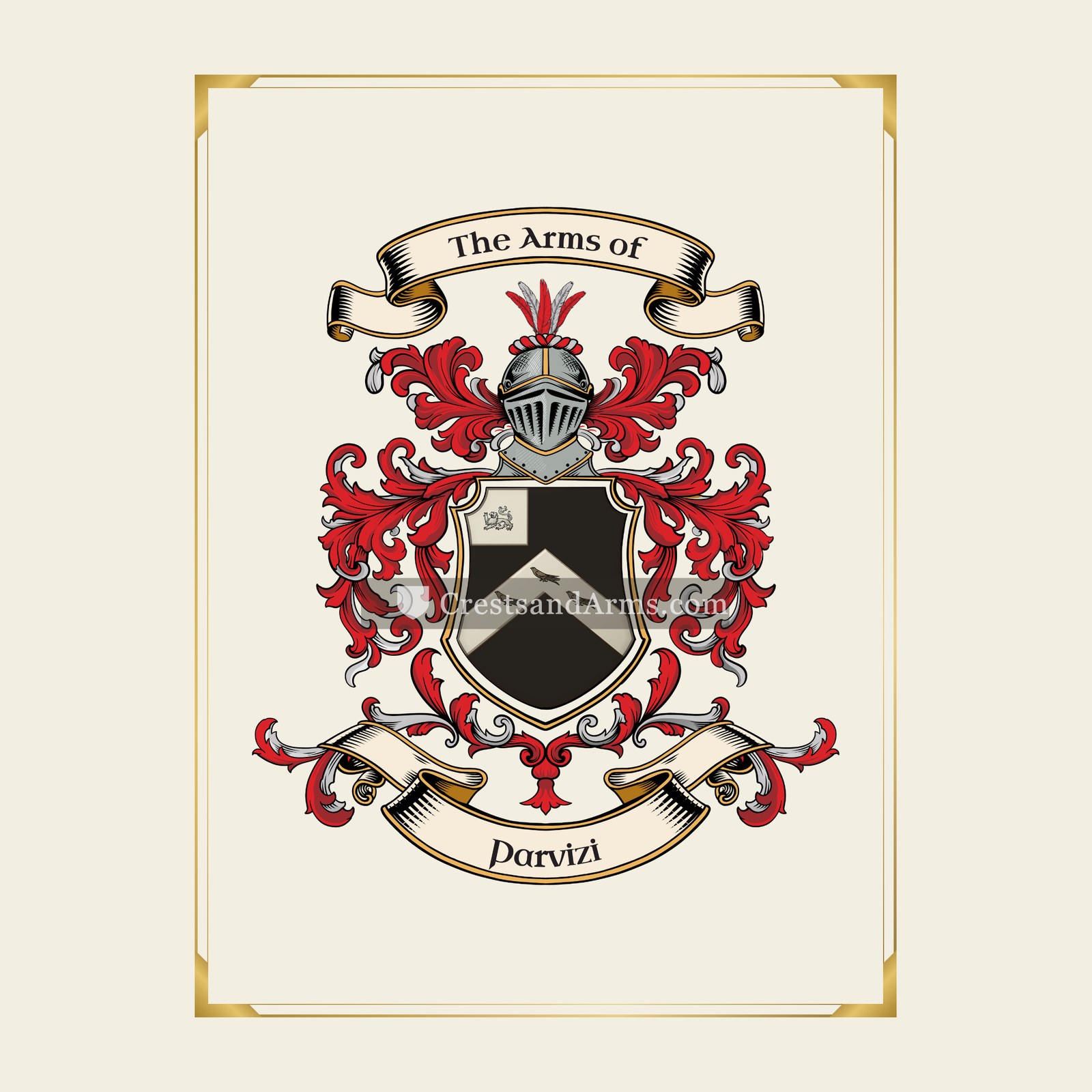 With gold border