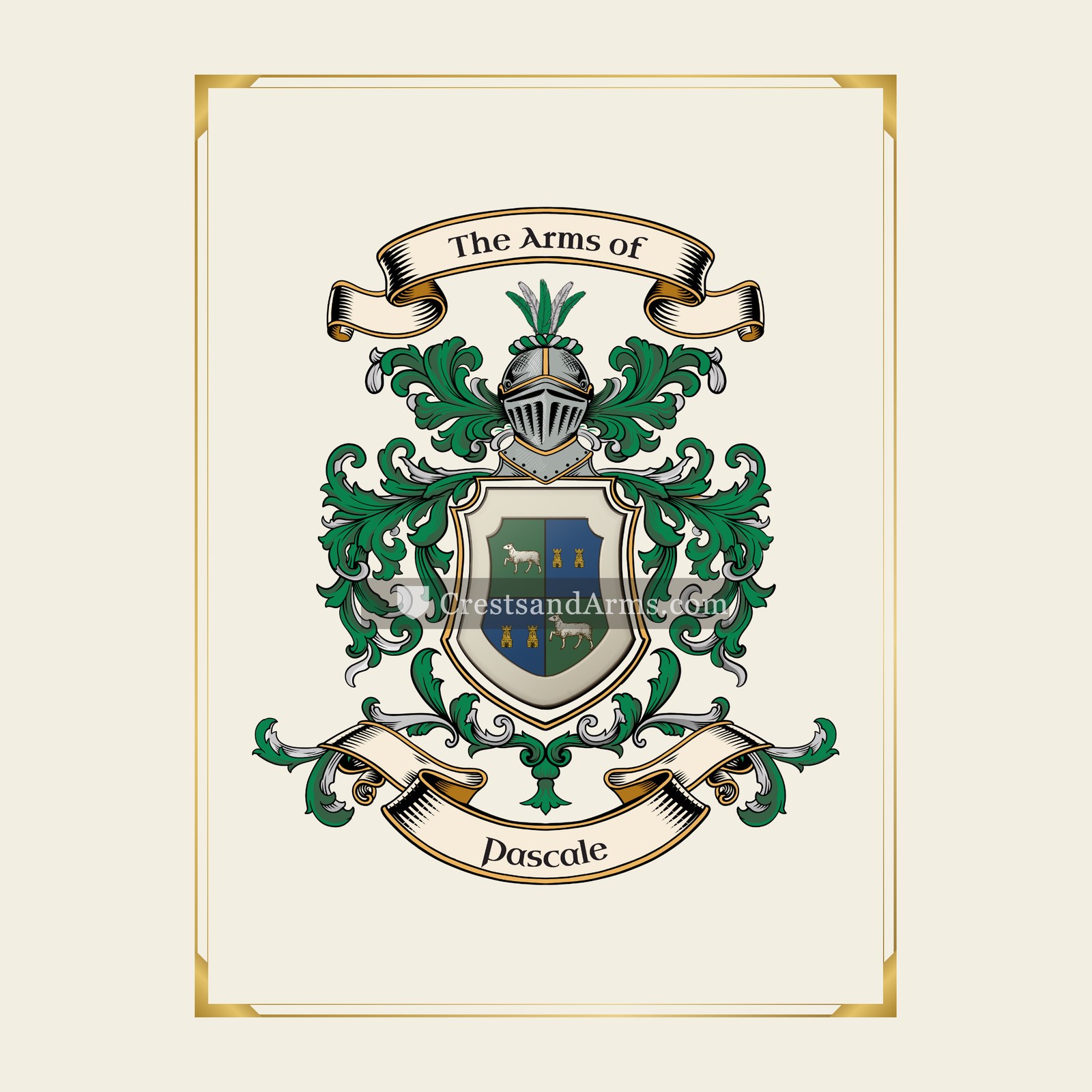 With gold border