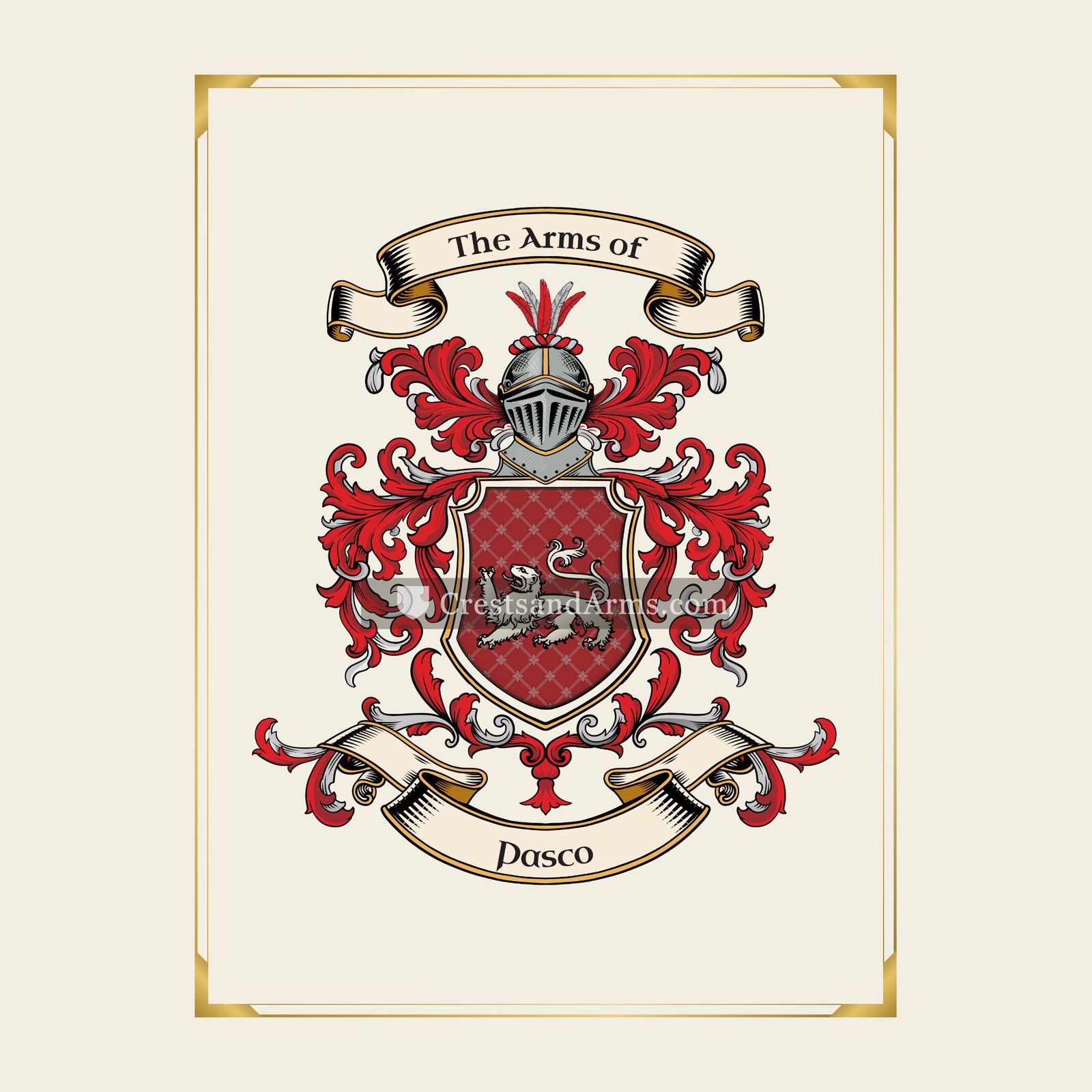 With gold border