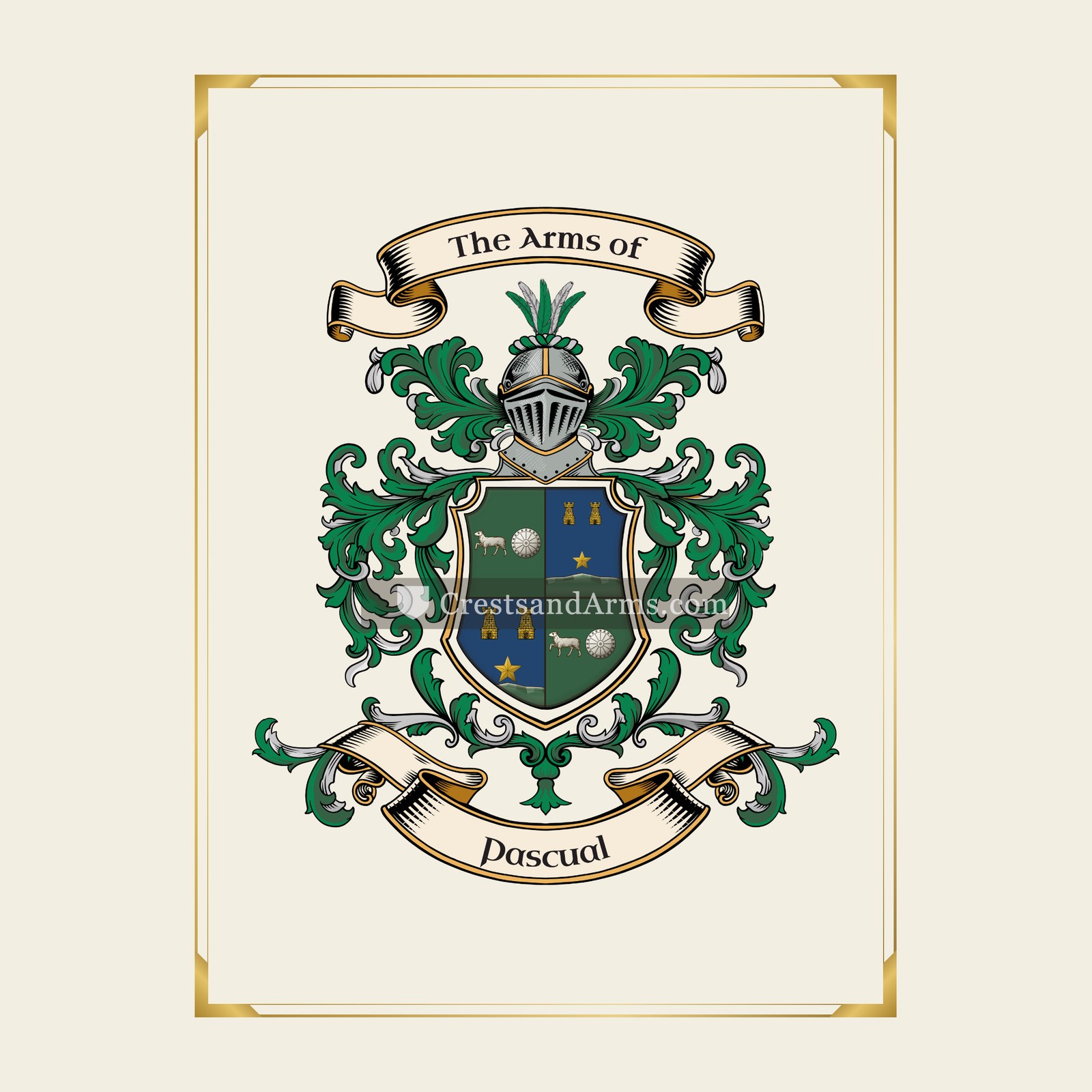 With gold border