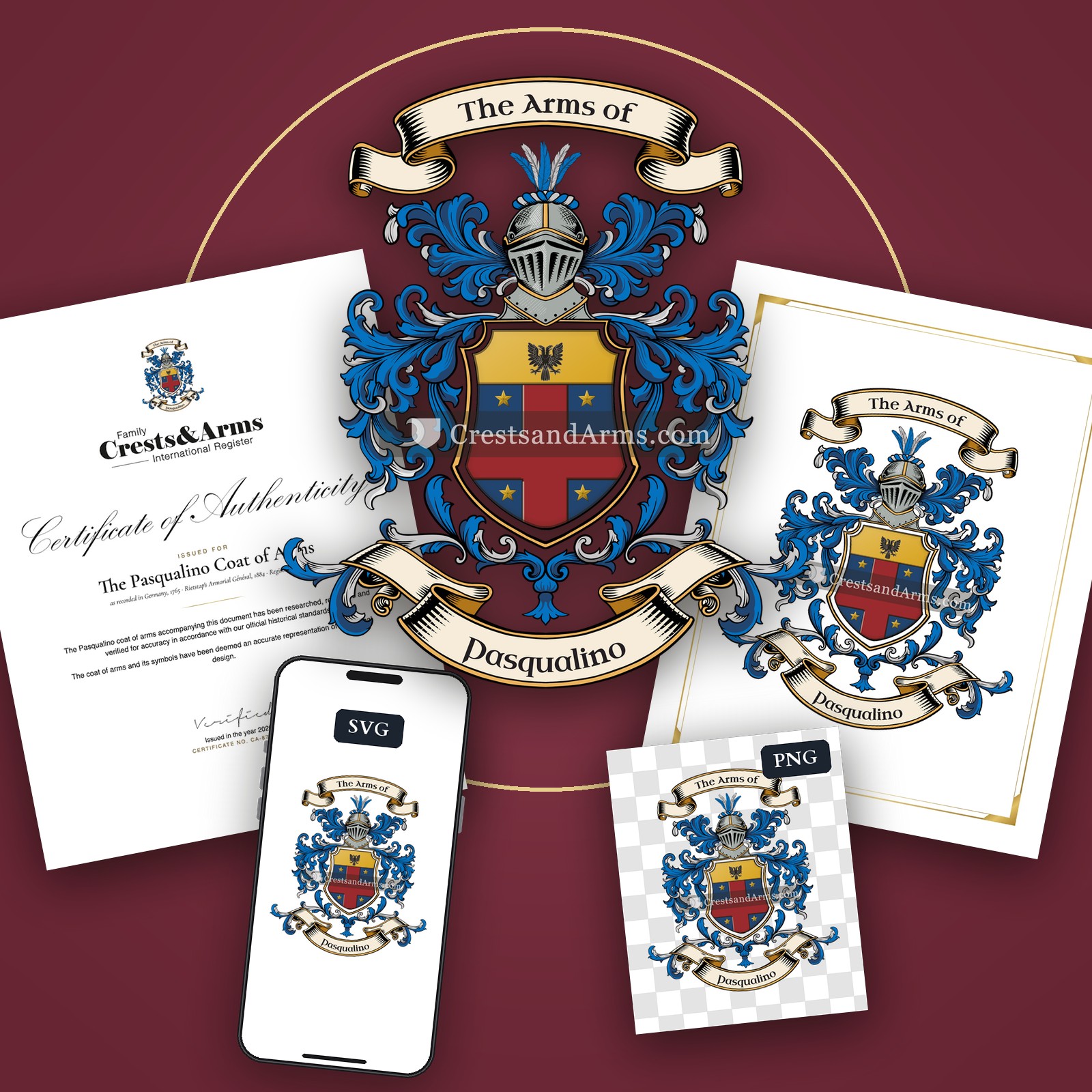 The Pasqualino arms on the coat of arms — digital pack