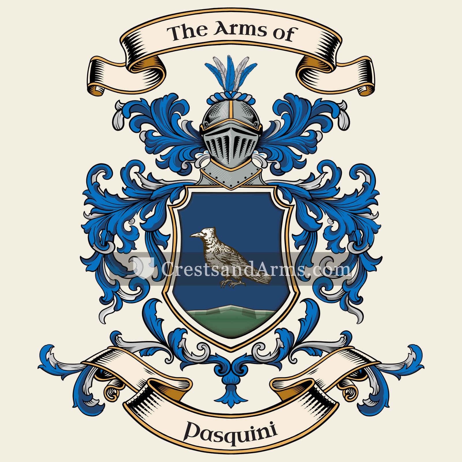 The Pasquini coat of arms, drawn from the recorded blazon