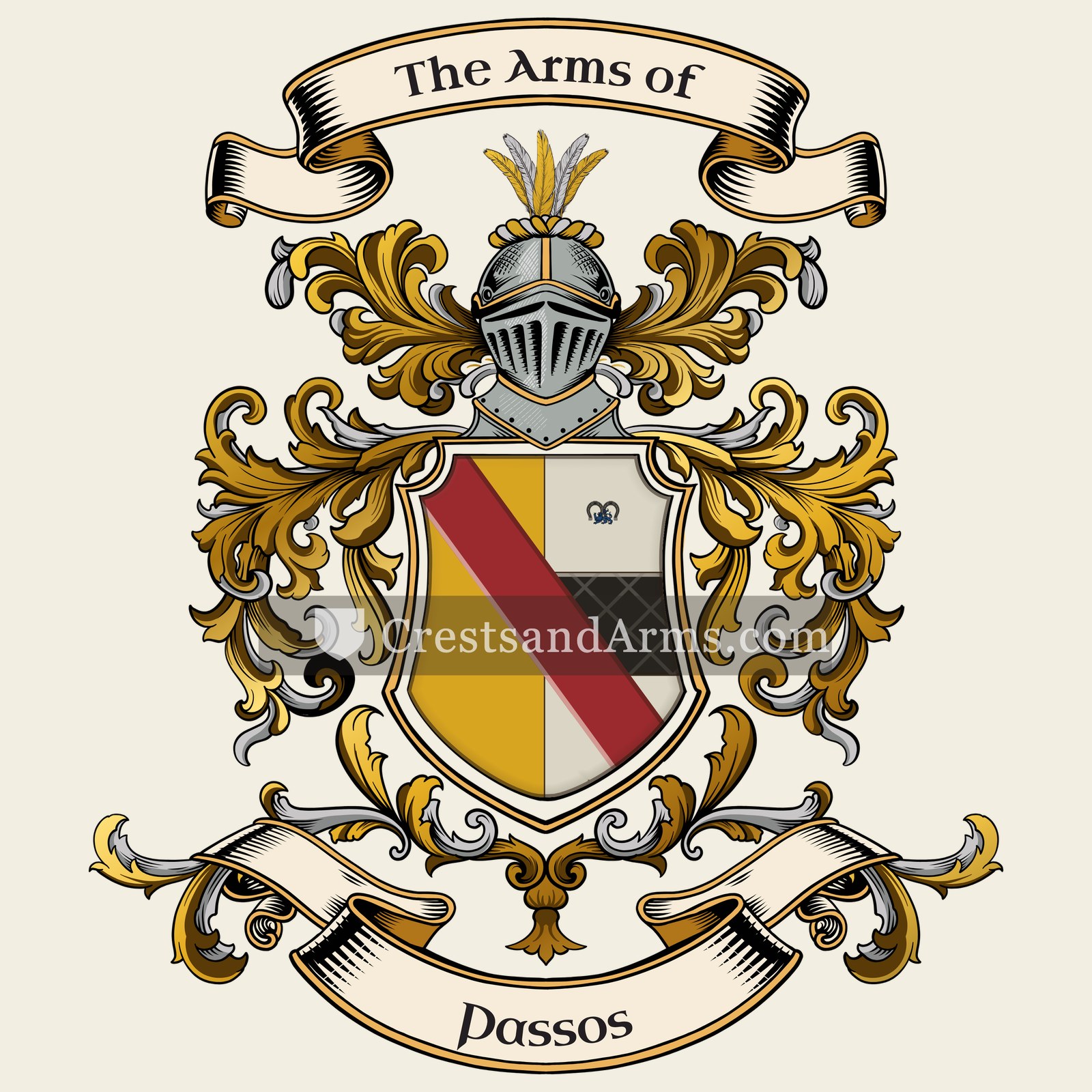 The Passos coat of arms, drawn from the recorded blazon