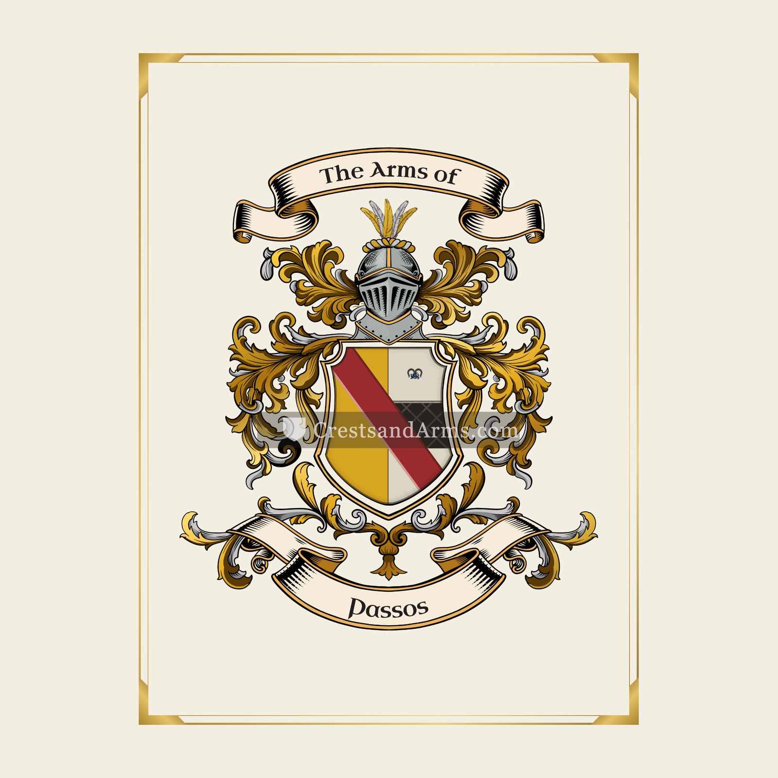 With gold border