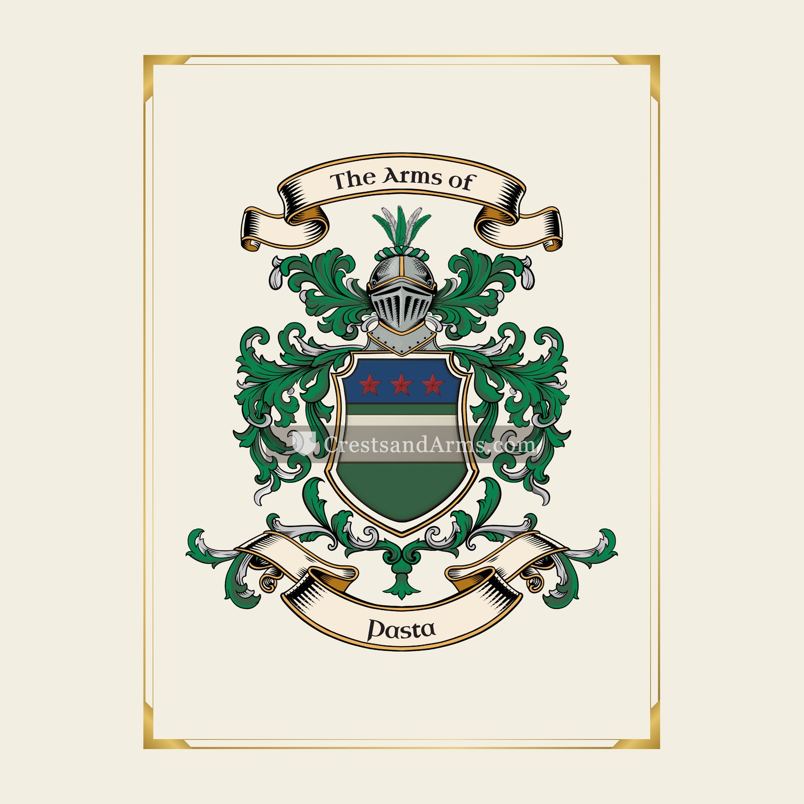 With gold border