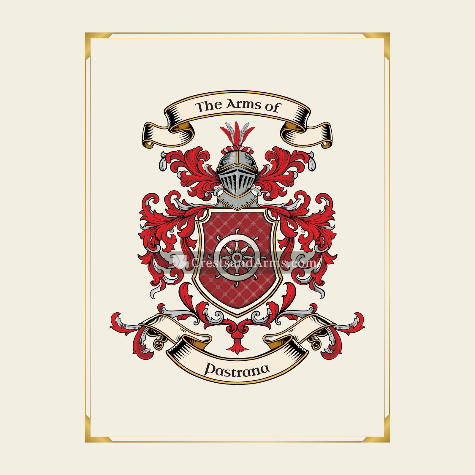 With gold border
