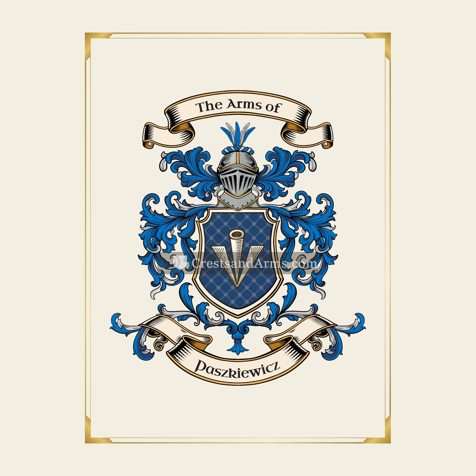 With gold border