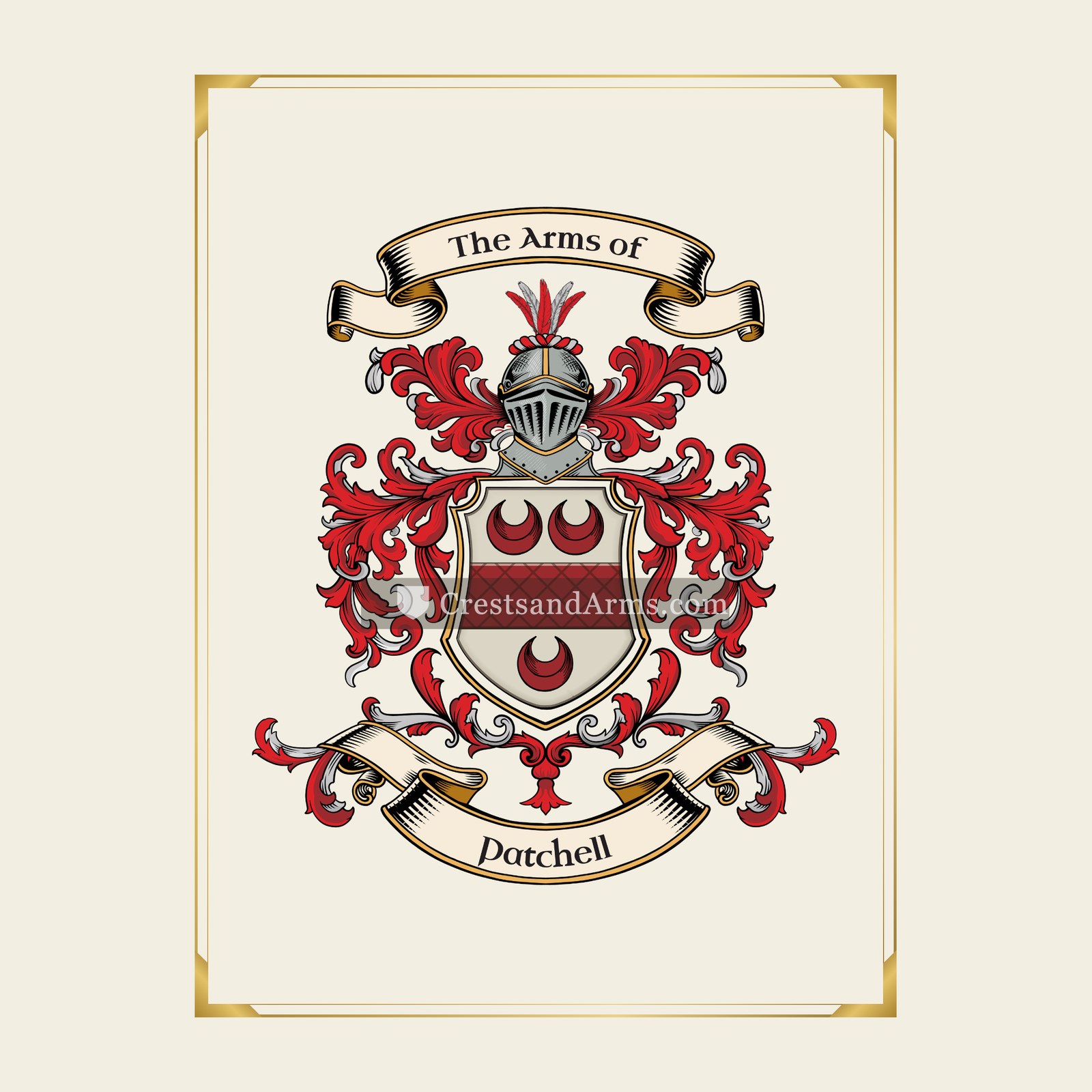 With gold border