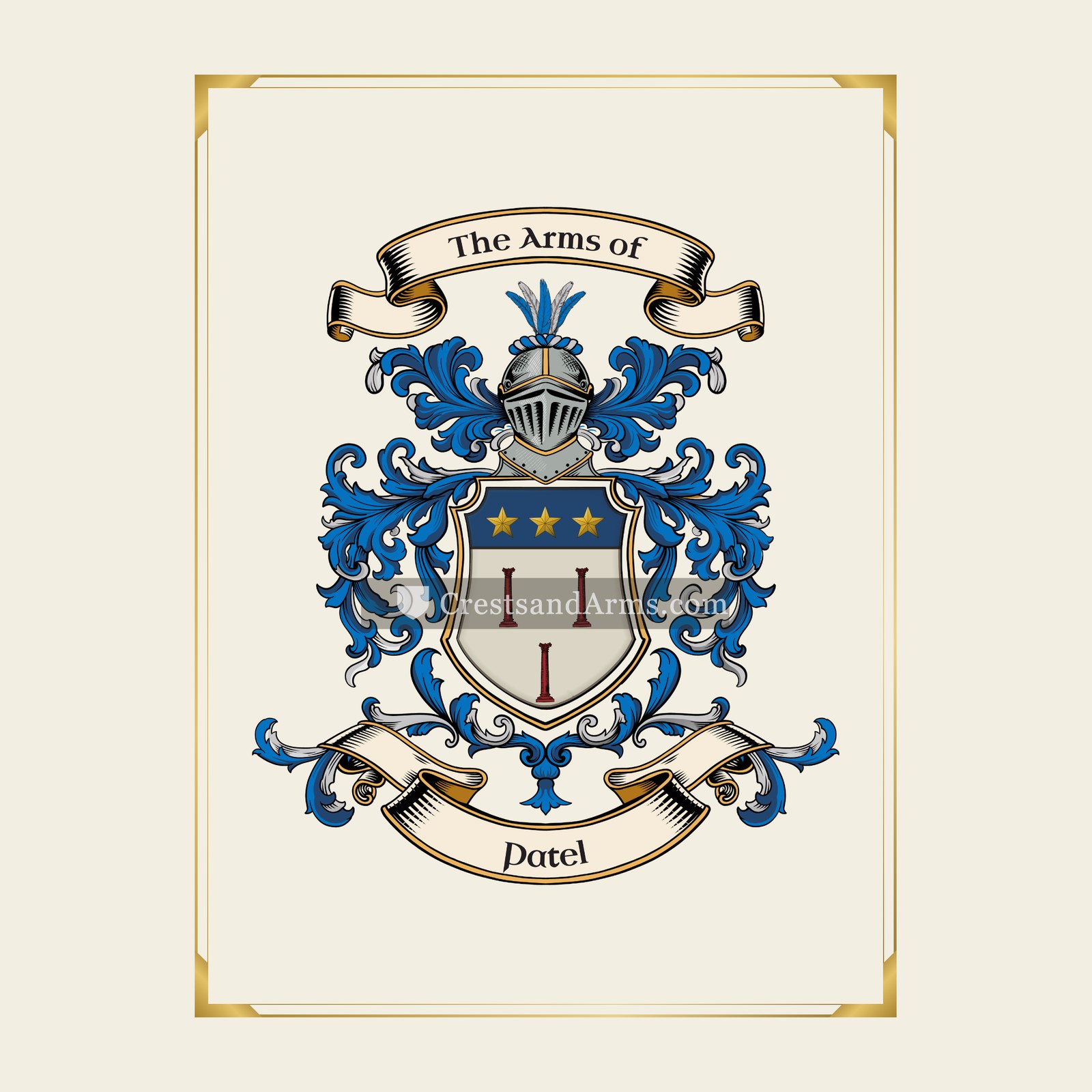 With gold border