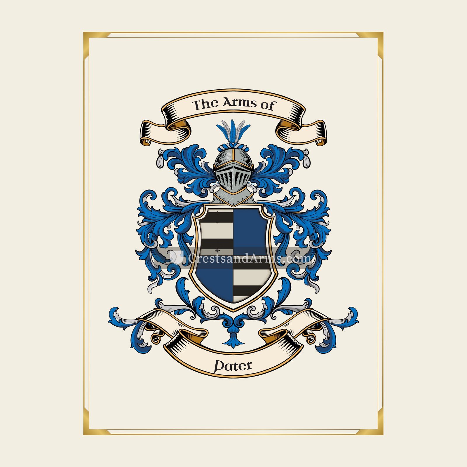 With gold border