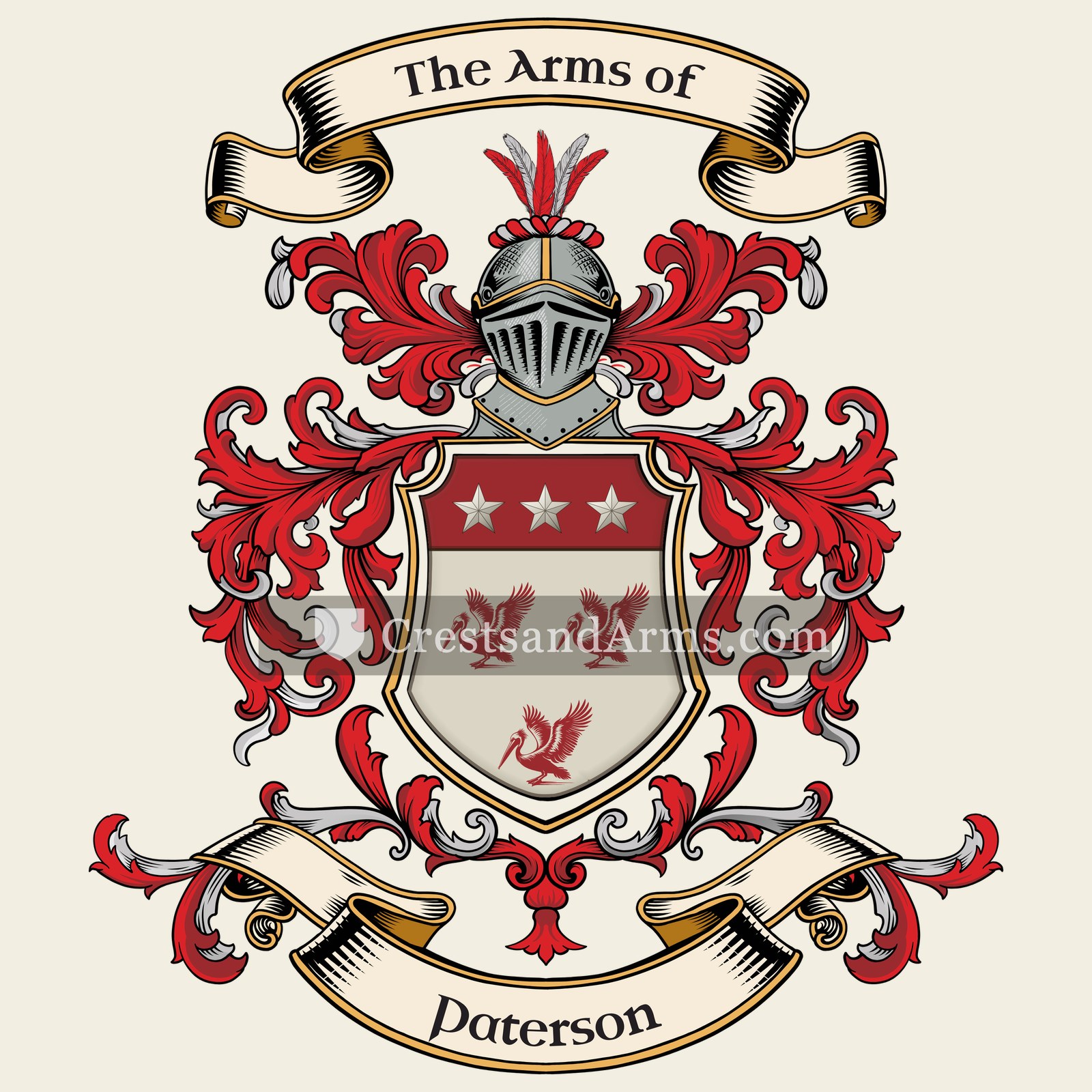 The Paterson coat of arms, drawn from the recorded blazon