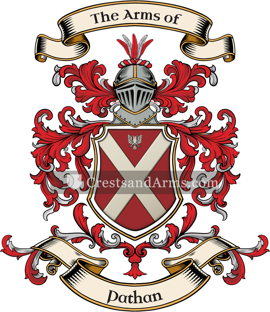 The Pathan coat of arms, drawn from the recorded blazon