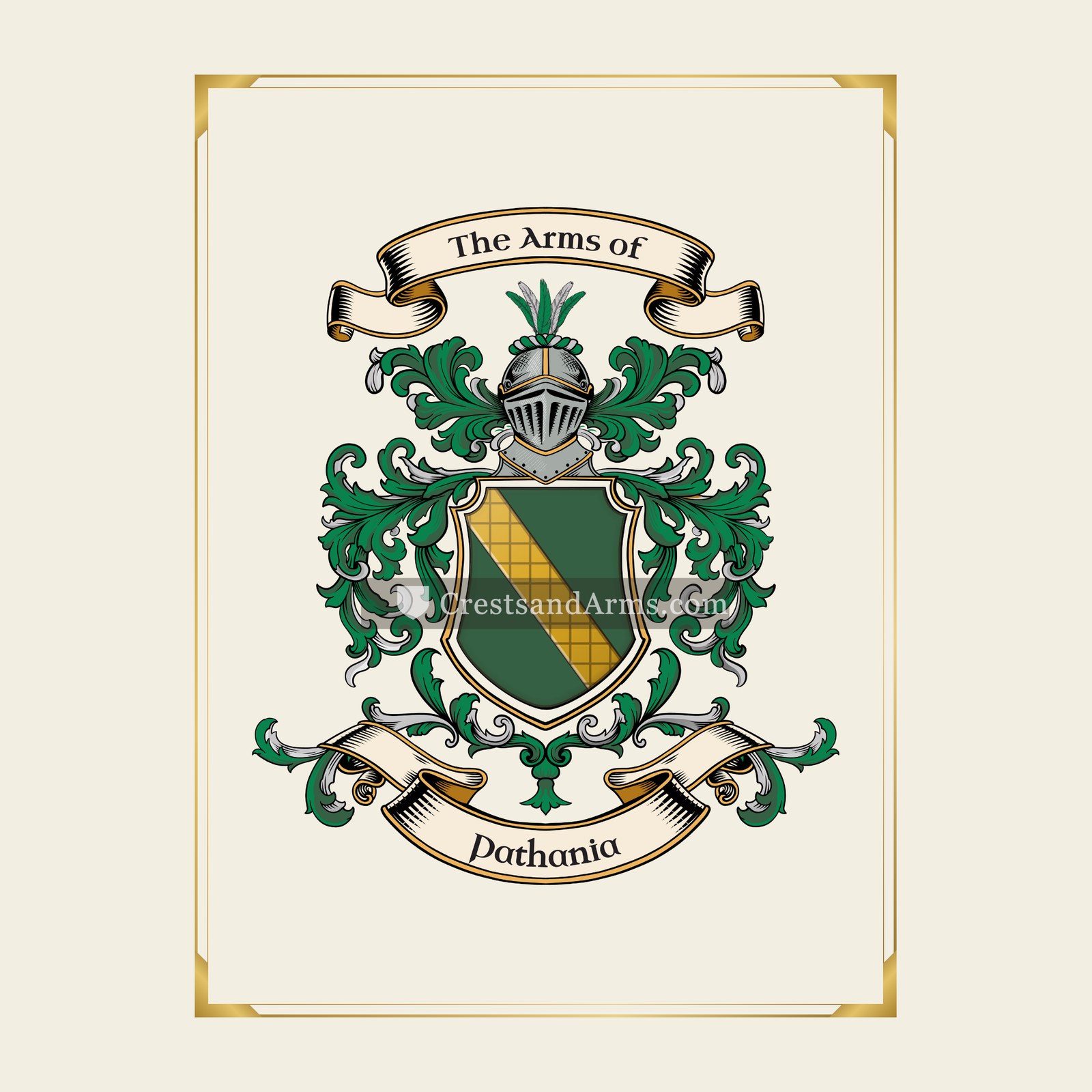 With gold border