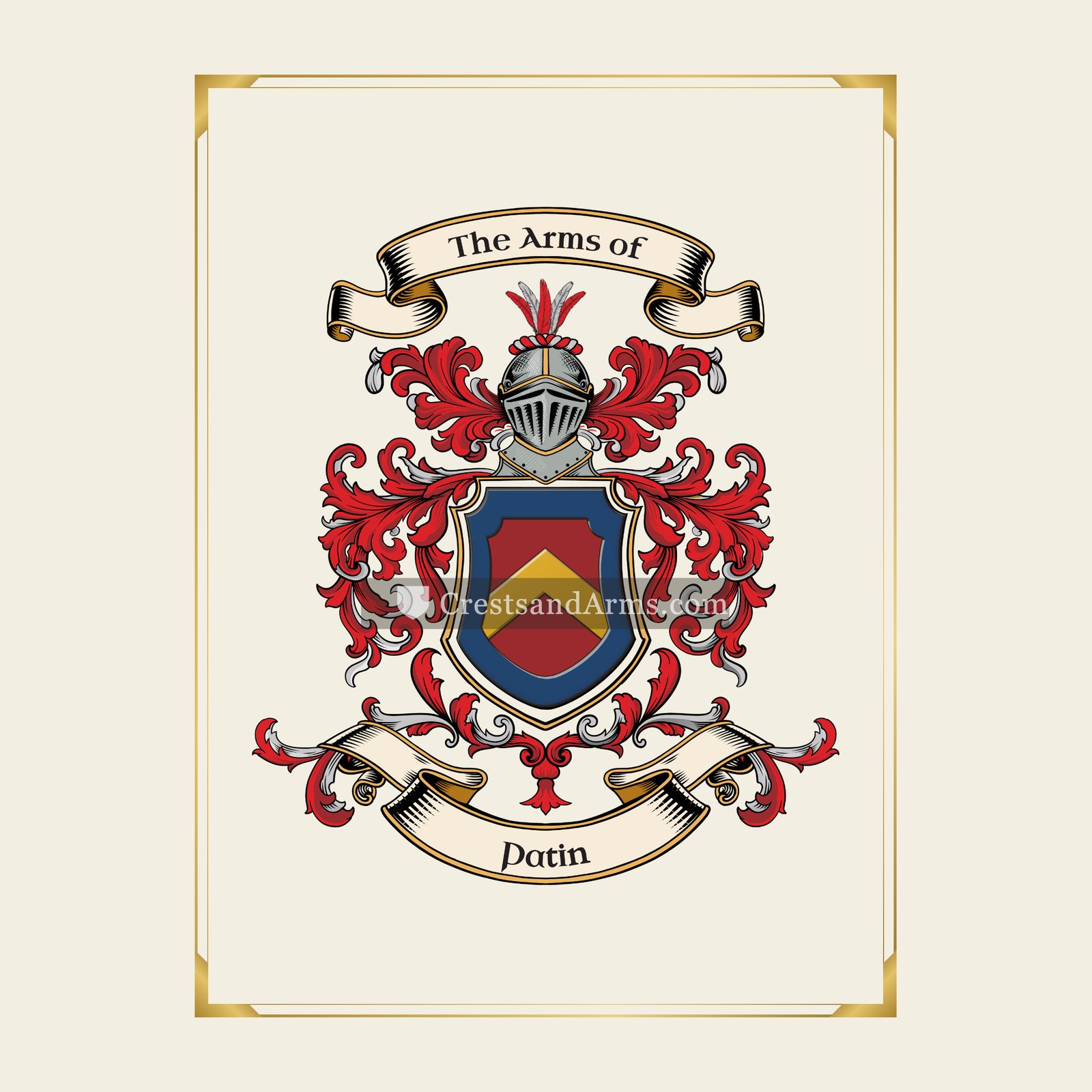 With gold border