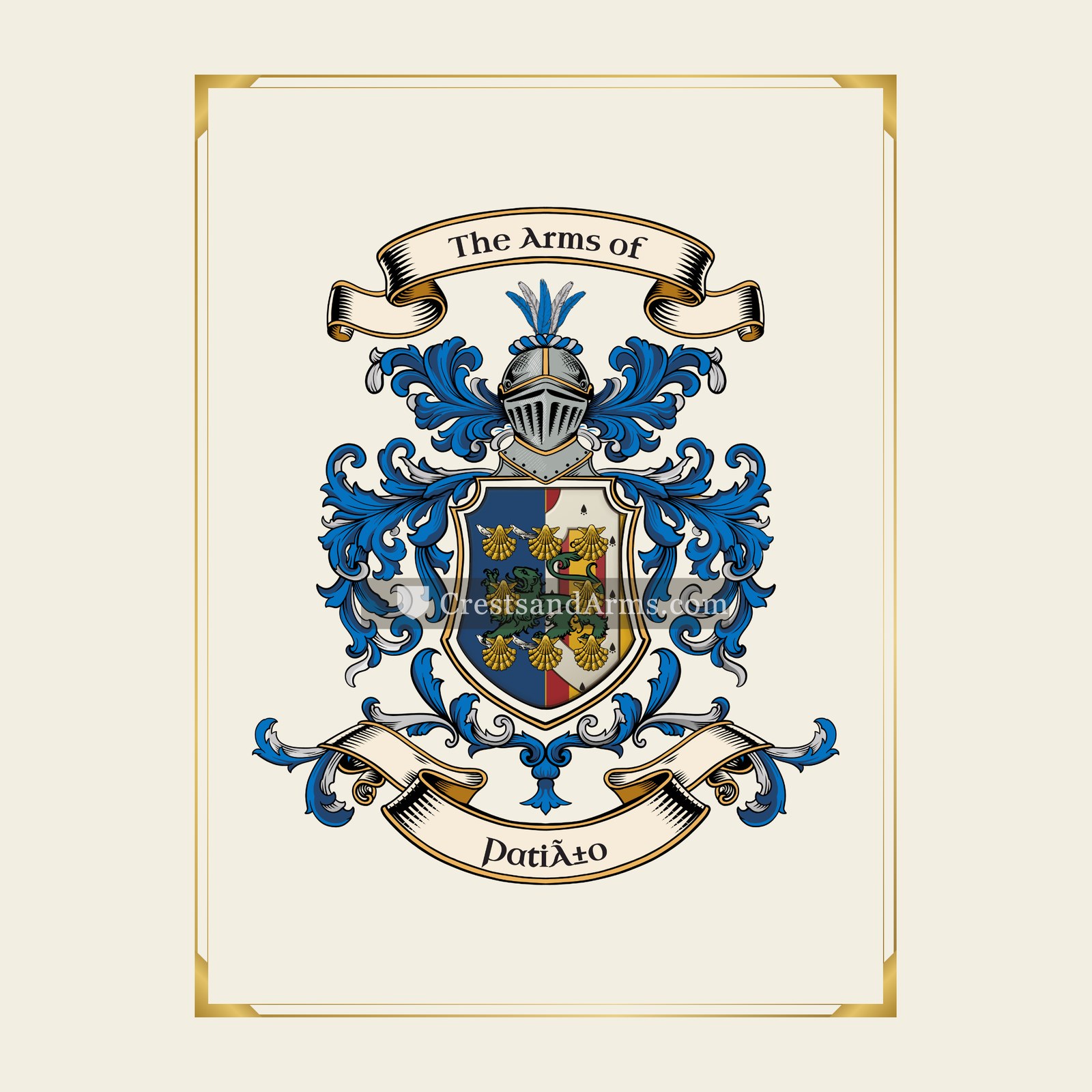 With gold border
