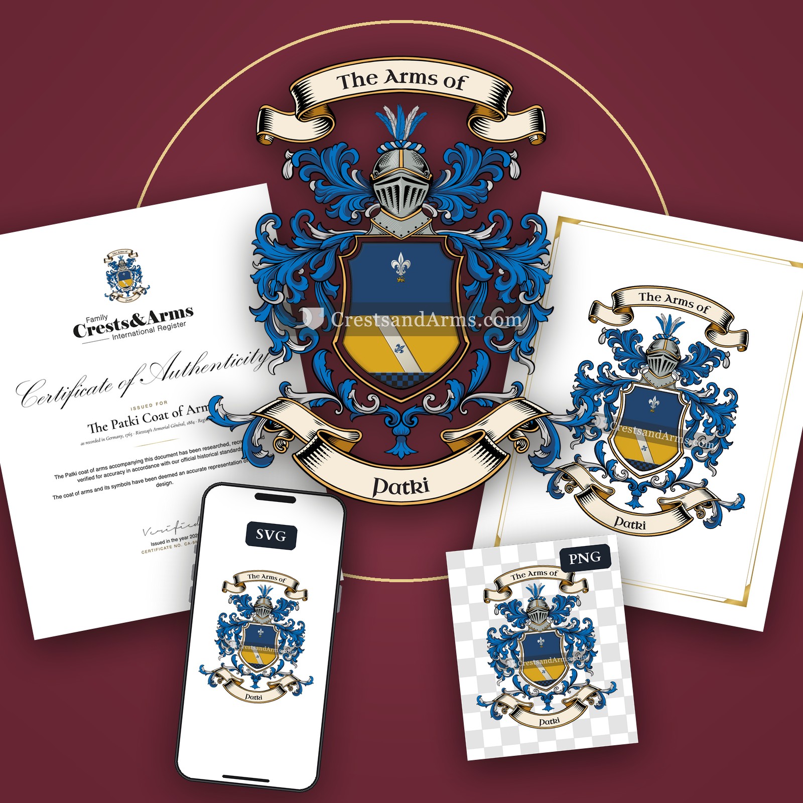 The Patki arms on the coat of arms — digital pack
