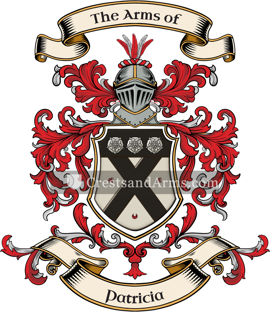 The Patricia coat of arms, drawn from the recorded blazon
