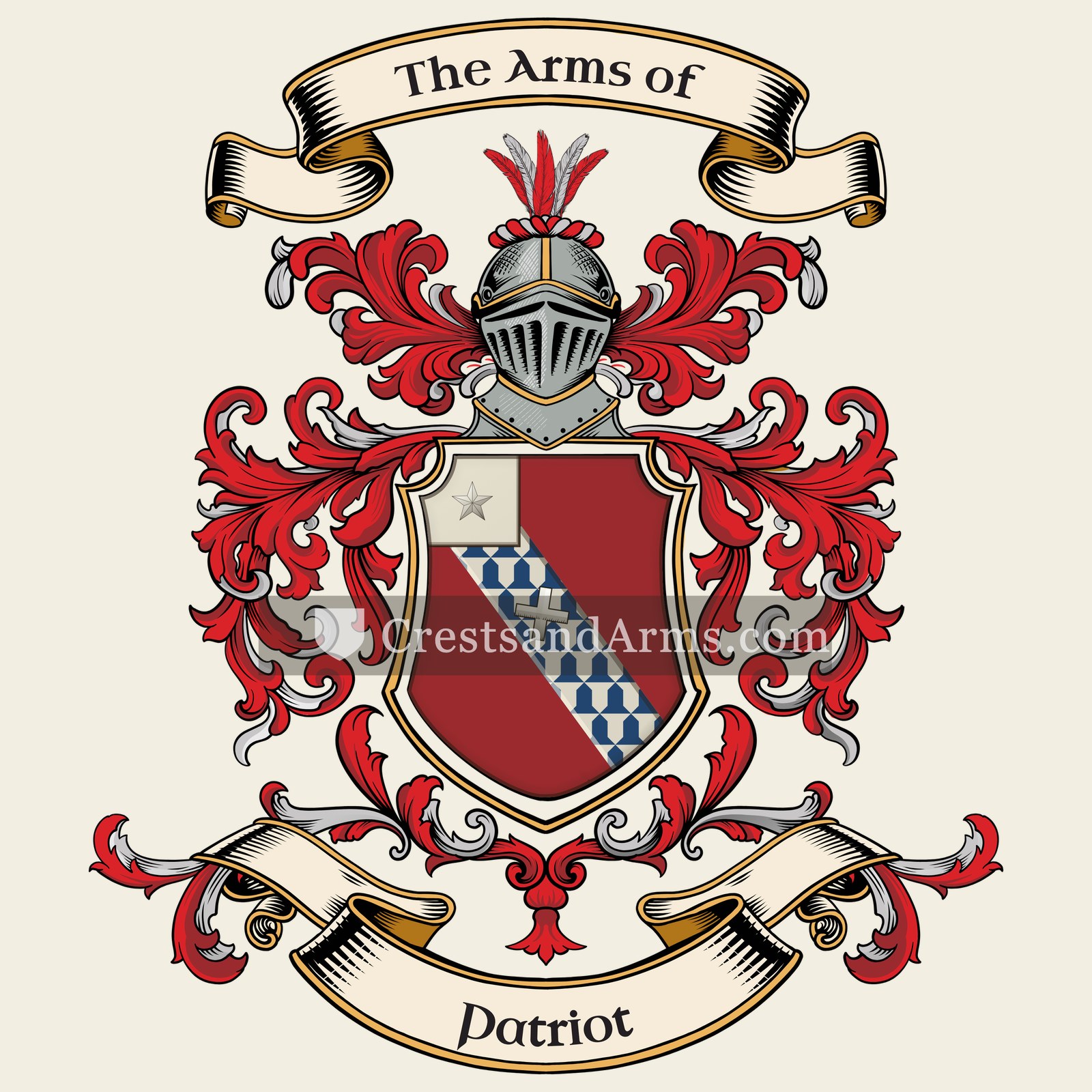 The Patriot coat of arms, drawn from the recorded blazon