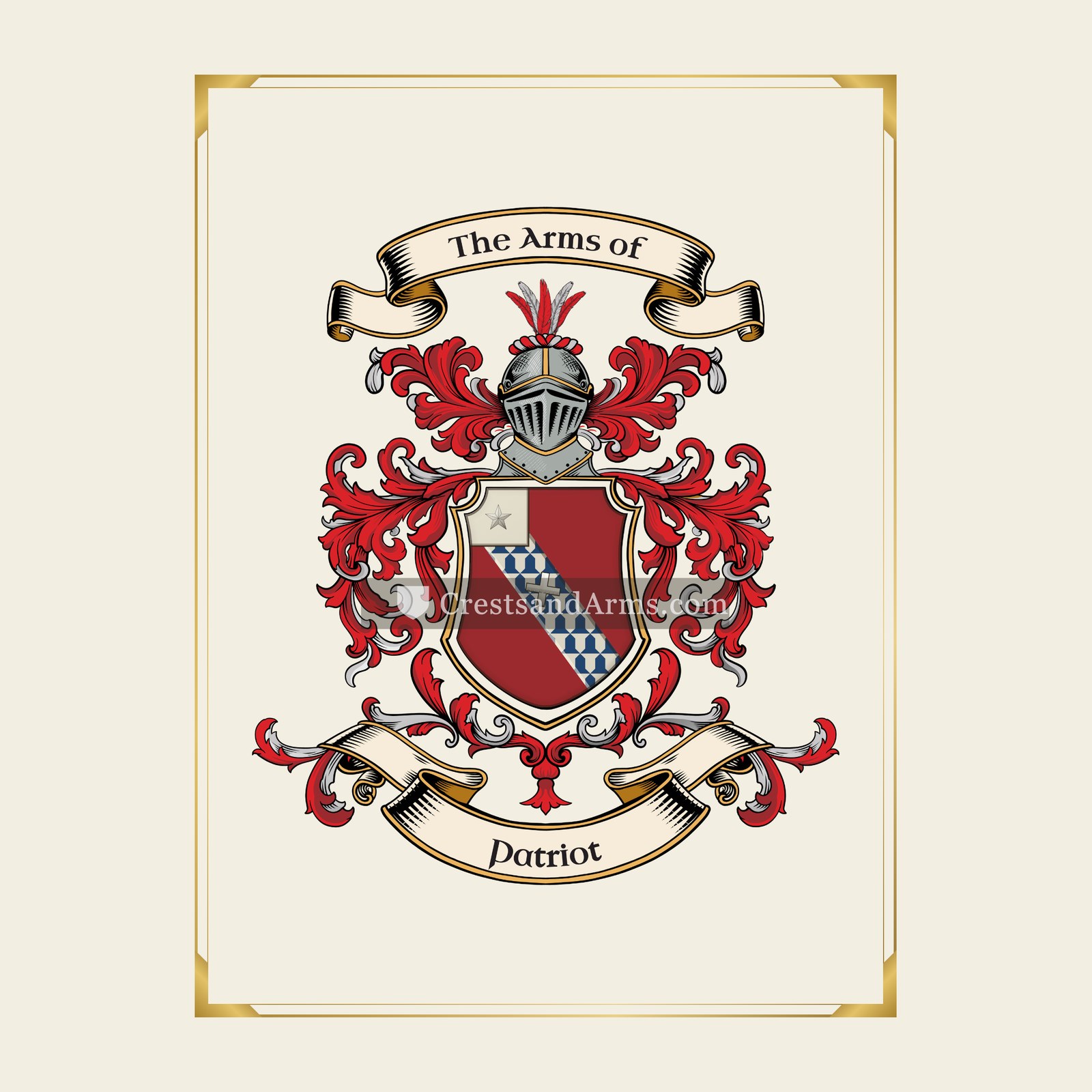 With gold border
