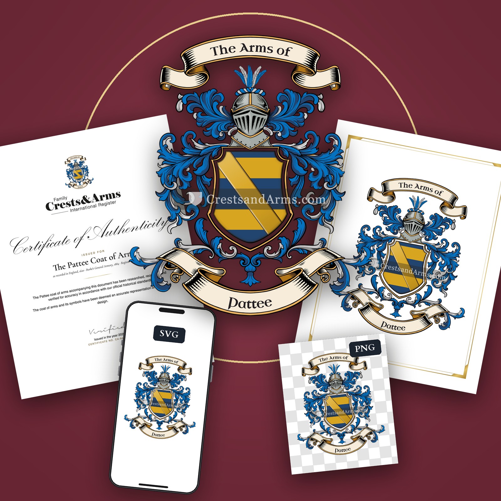 The Pattee arms on the coat of arms — digital pack