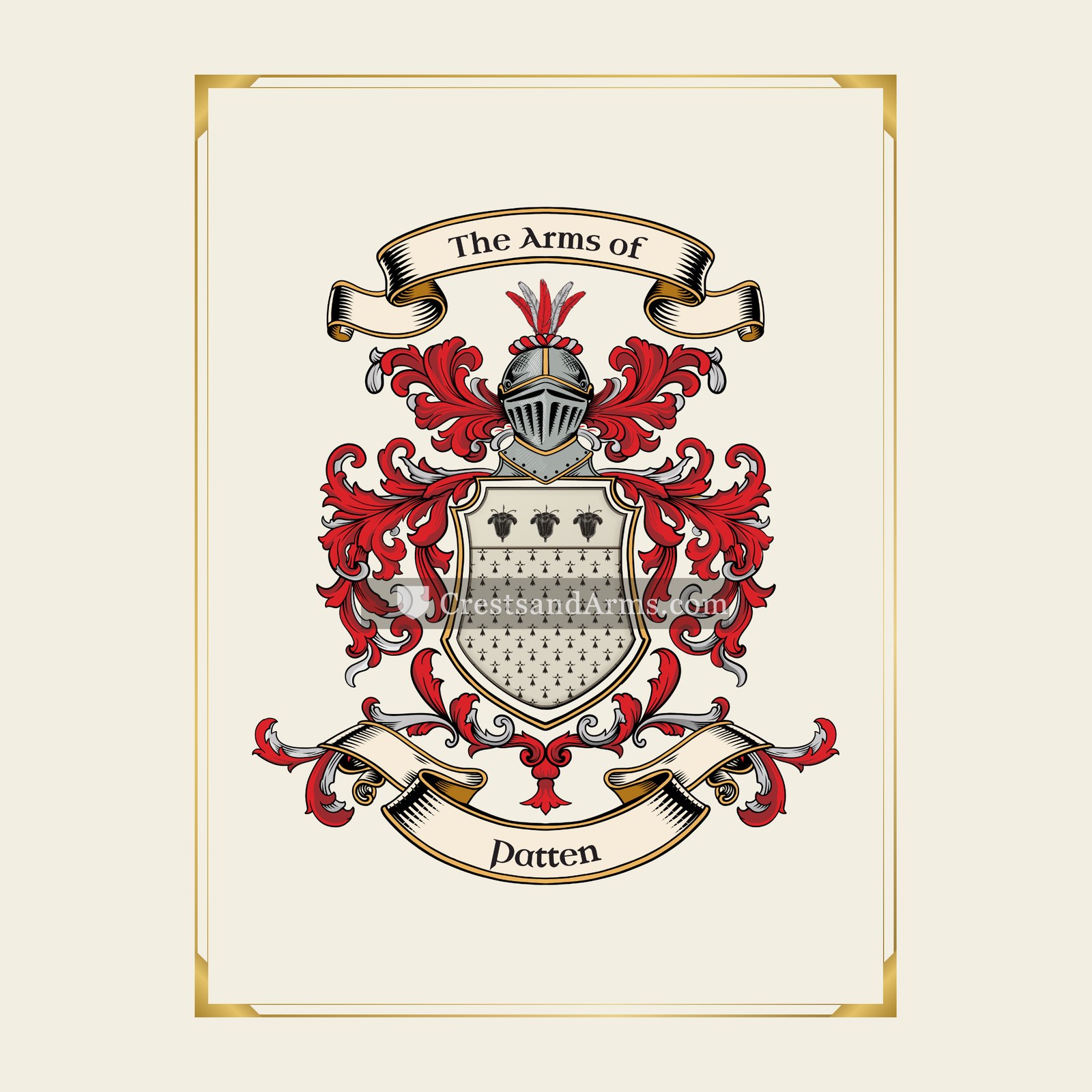 With gold border