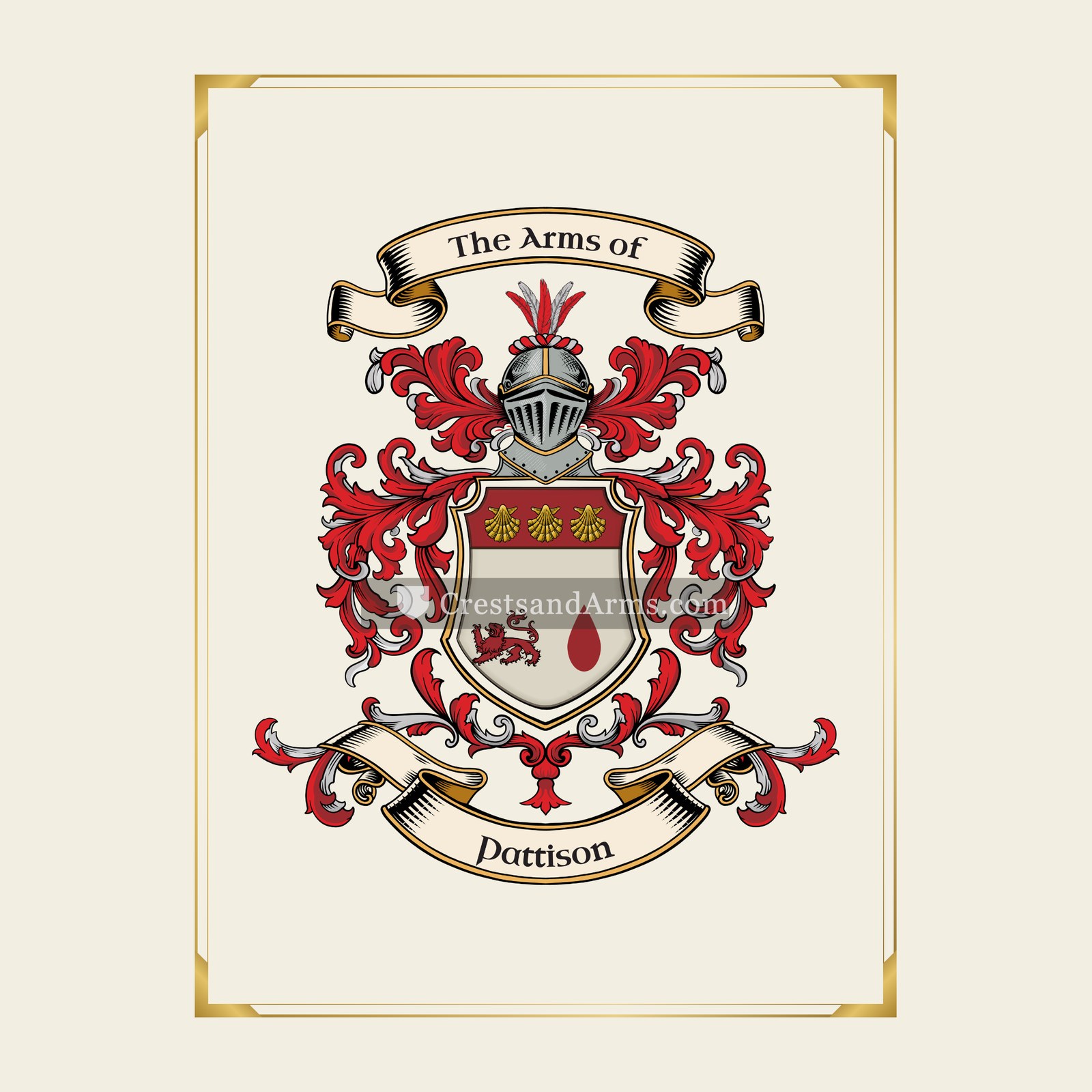 With gold border
