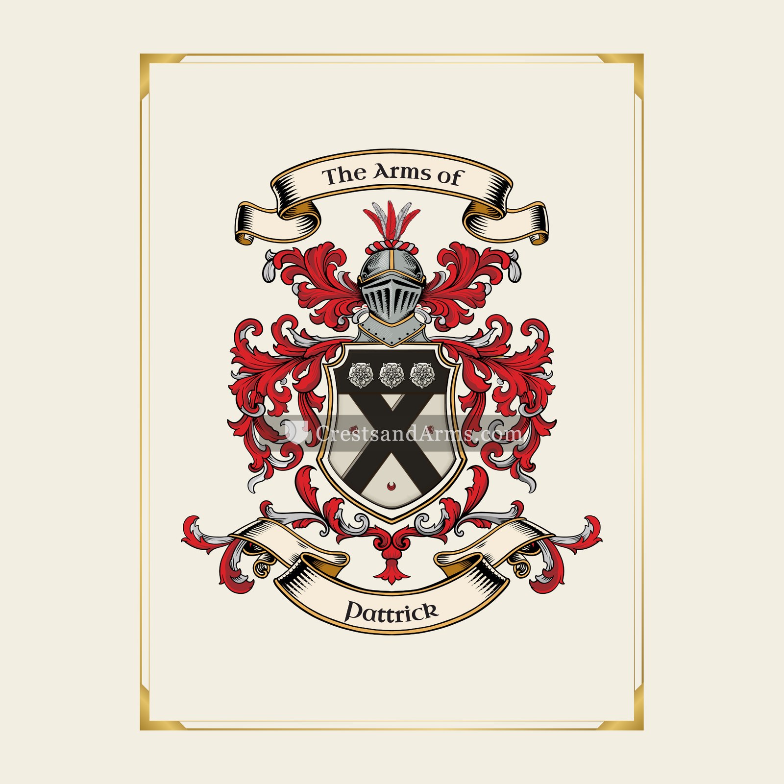 With gold border