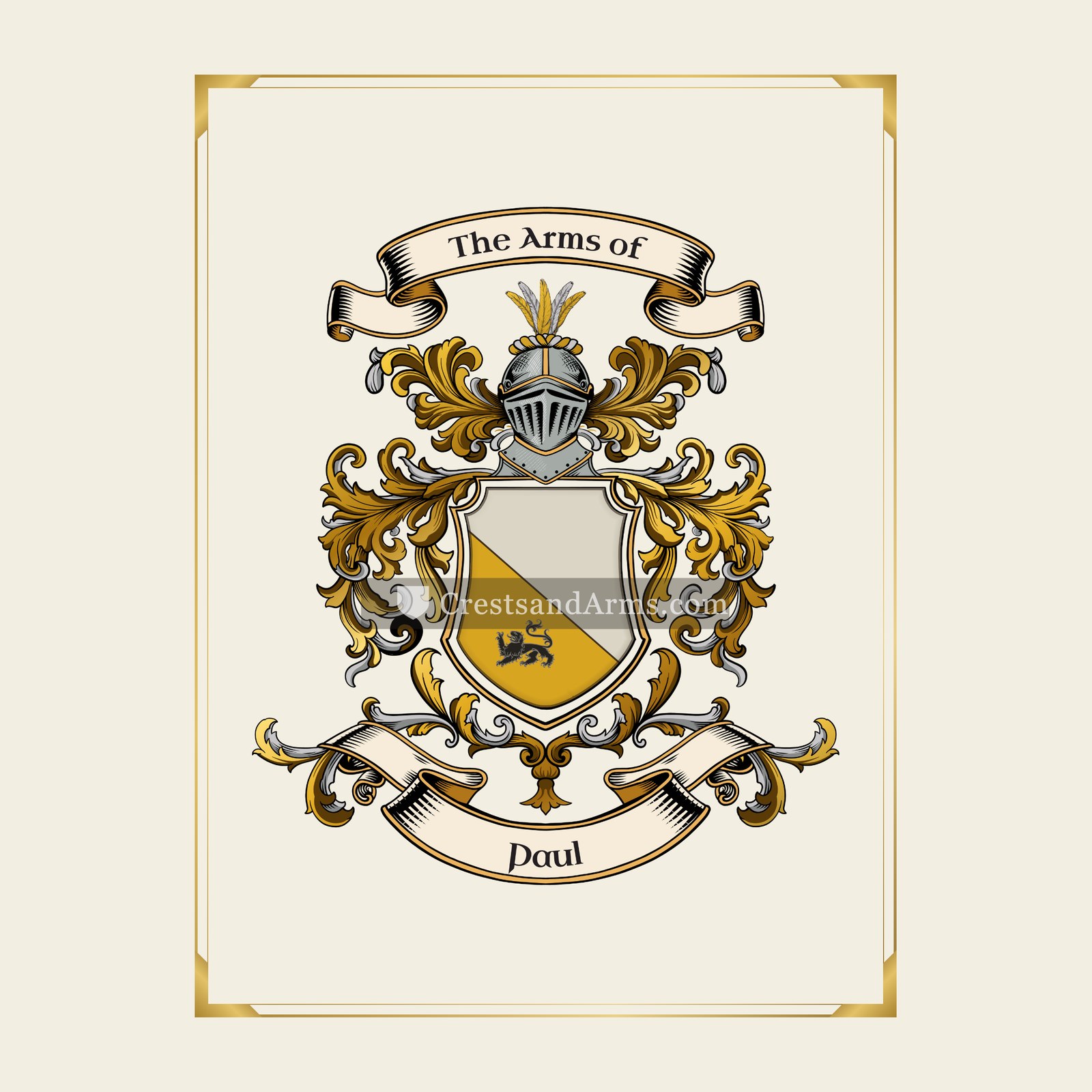 With gold border