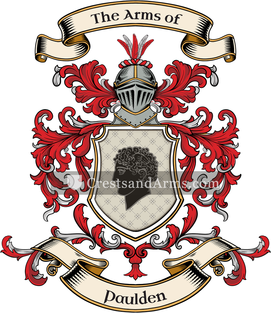 The Paulden coat of arms, drawn from the recorded blazon