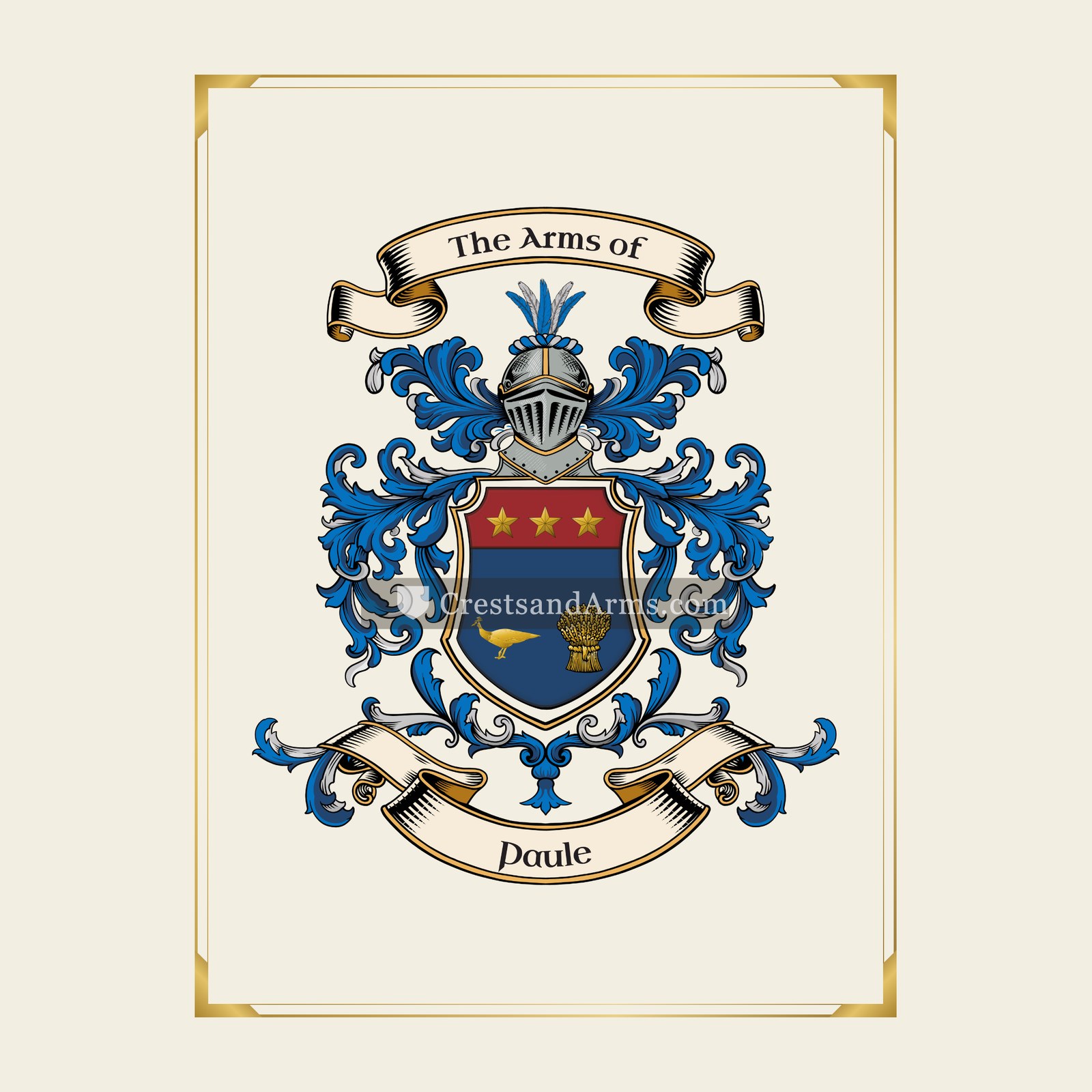 With gold border