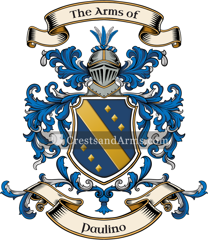 The Paulino coat of arms, drawn from the recorded blazon