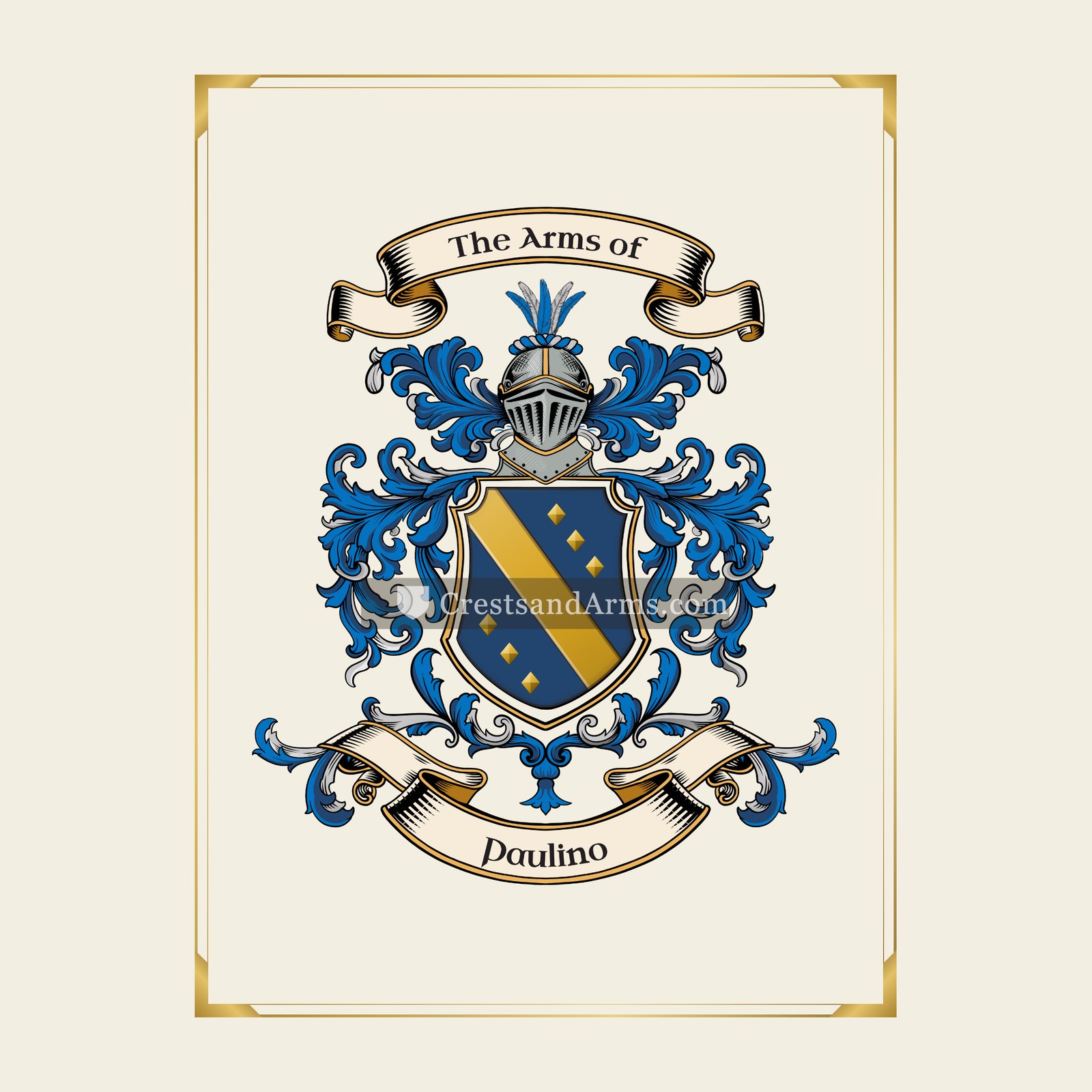 With gold border