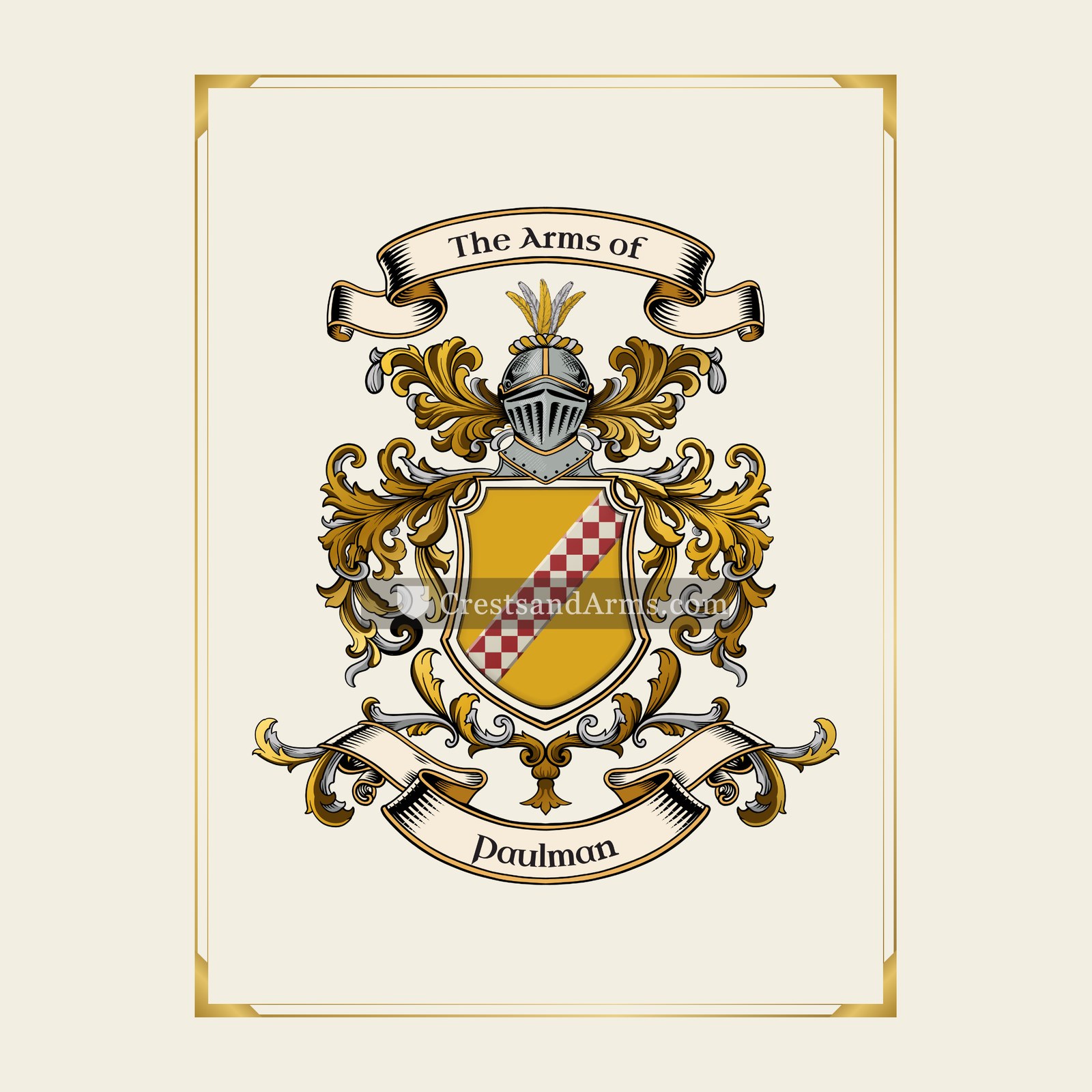 With gold border