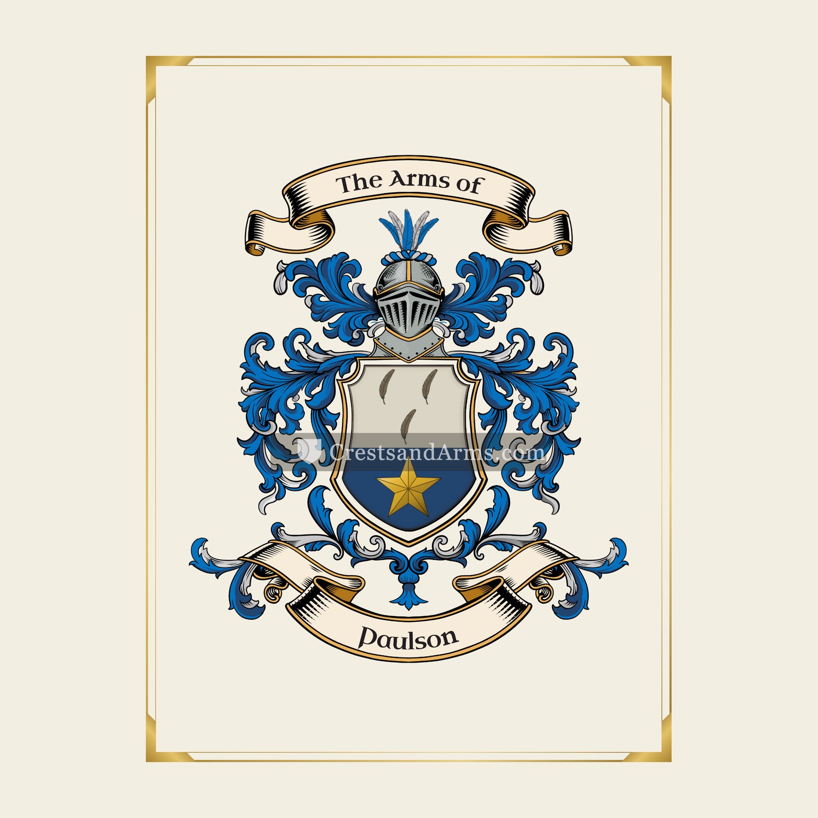 With gold border