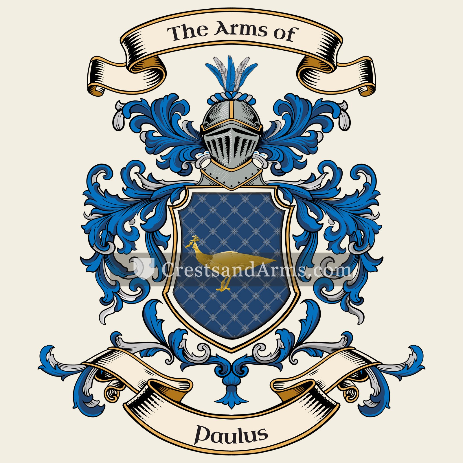 The Paulus coat of arms, drawn from the recorded blazon
