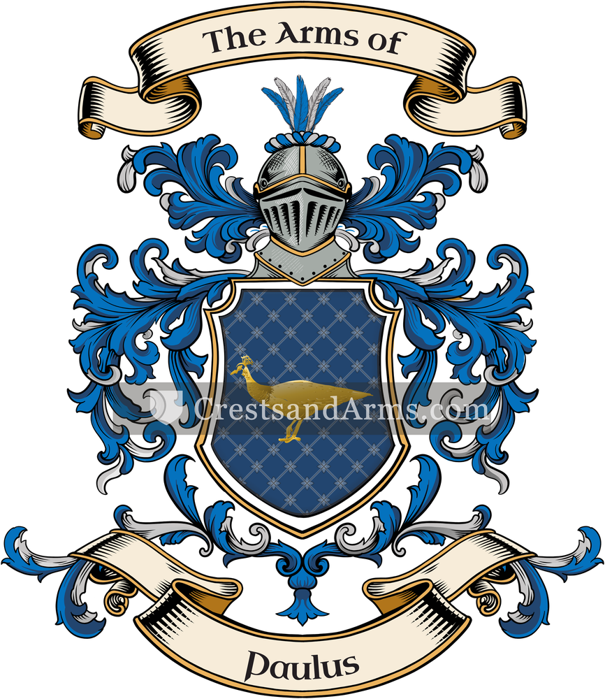 The Paulus coat of arms, drawn from the recorded blazon
