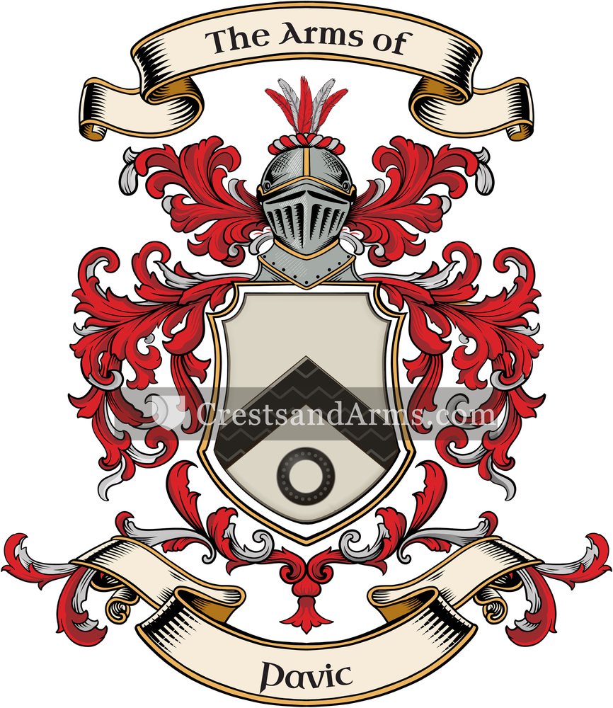 The Pavic coat of arms, drawn from the recorded blazon
