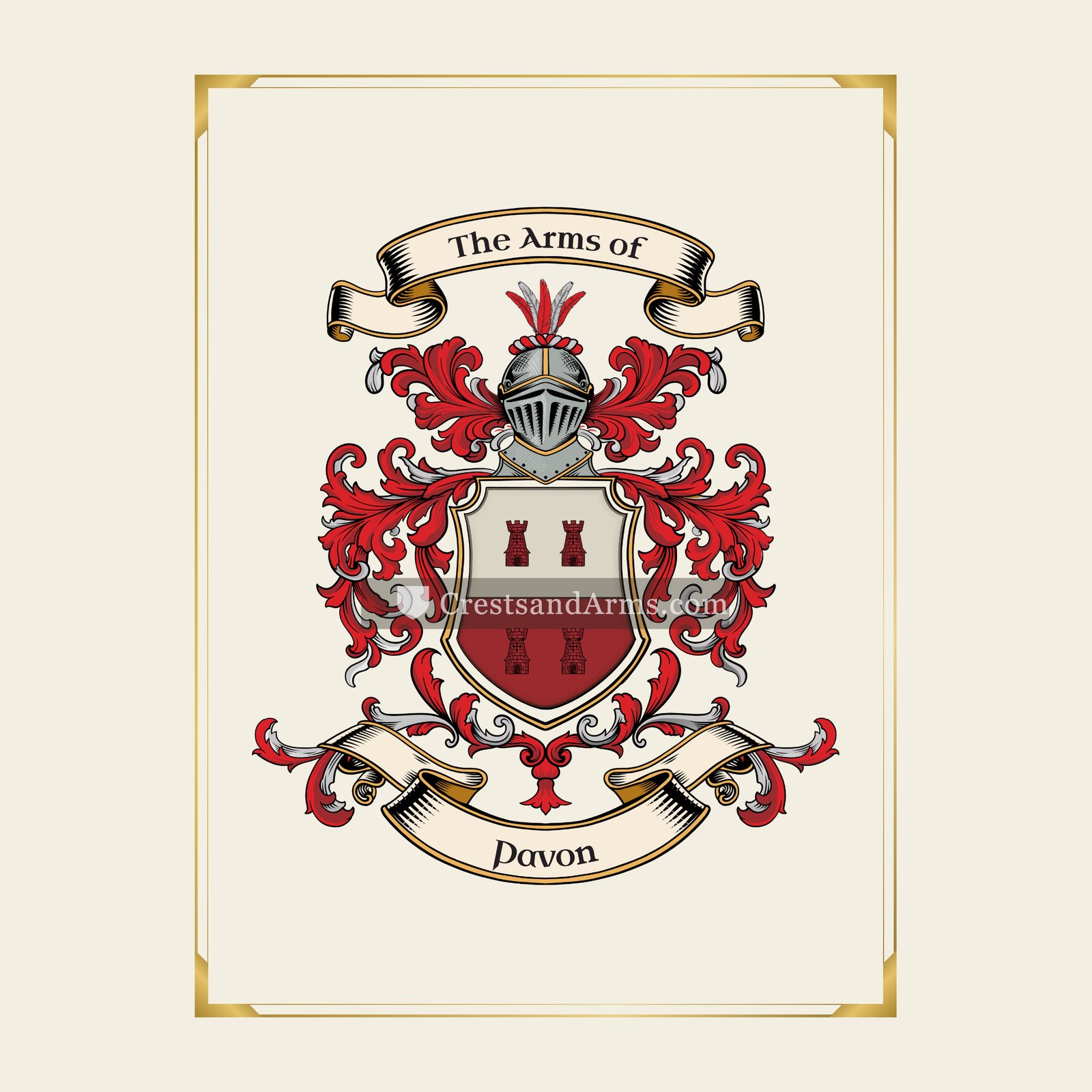 With gold border