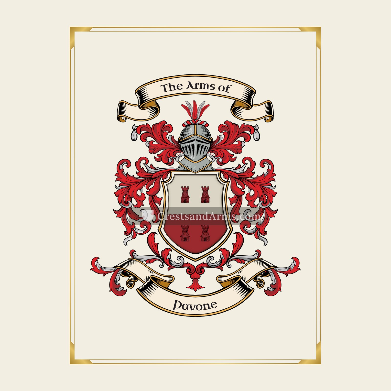 With gold border