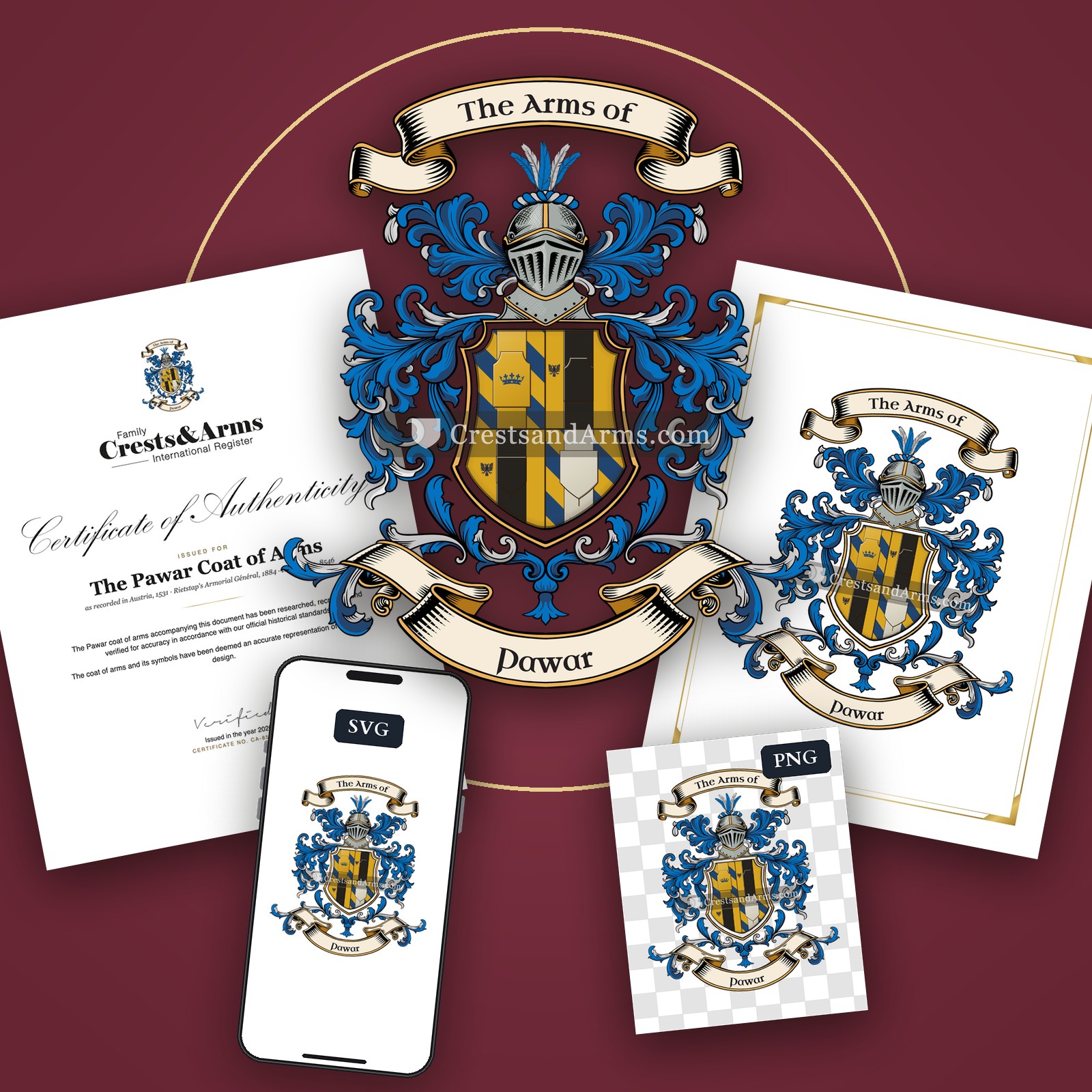 The Pawar arms on the coat of arms — digital pack