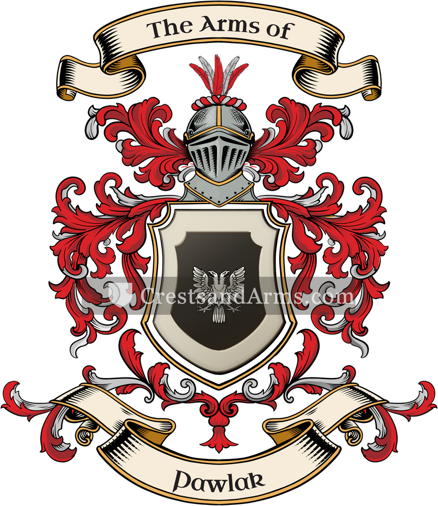 The Pawlak coat of arms, drawn from the recorded blazon