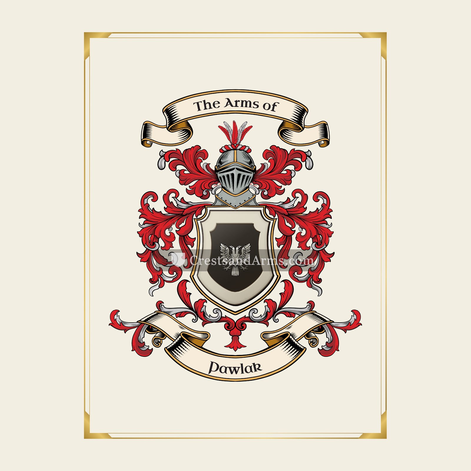 With gold border