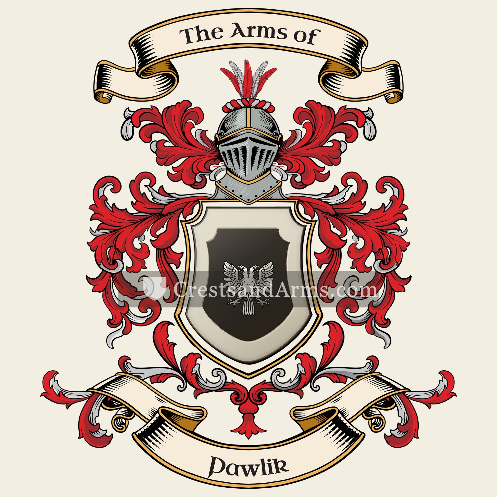 The Pawlik coat of arms, drawn from the recorded blazon