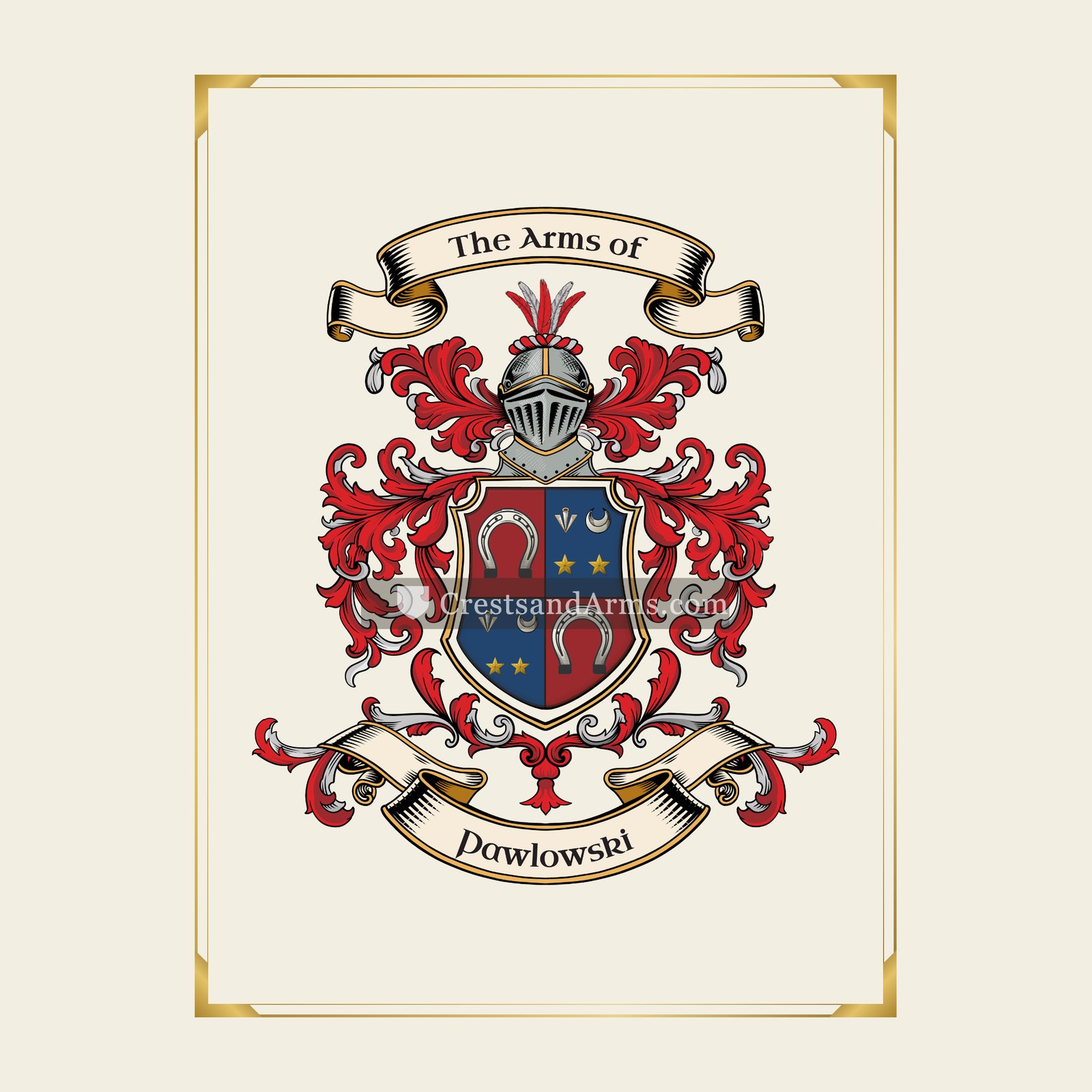 With gold border