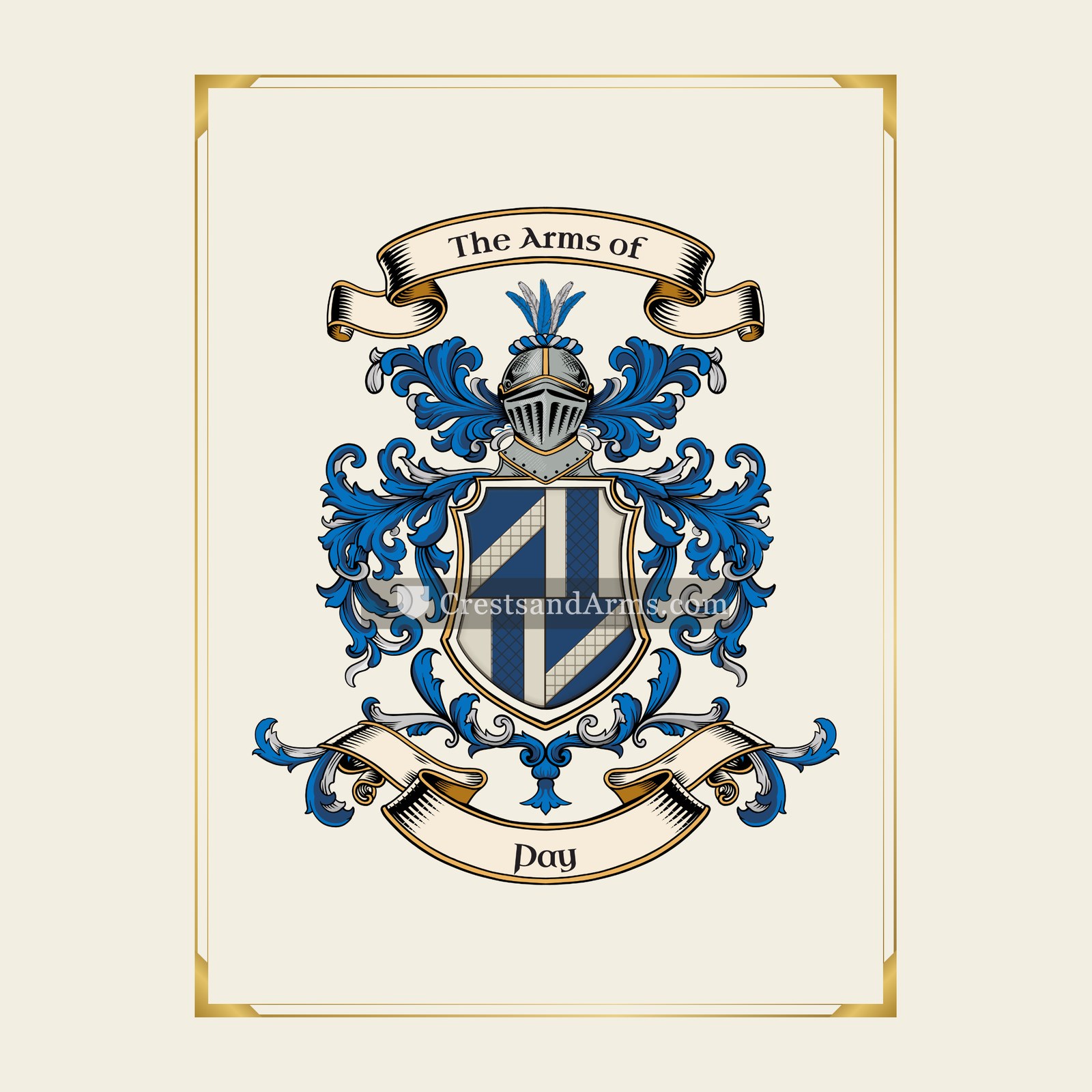 With gold border