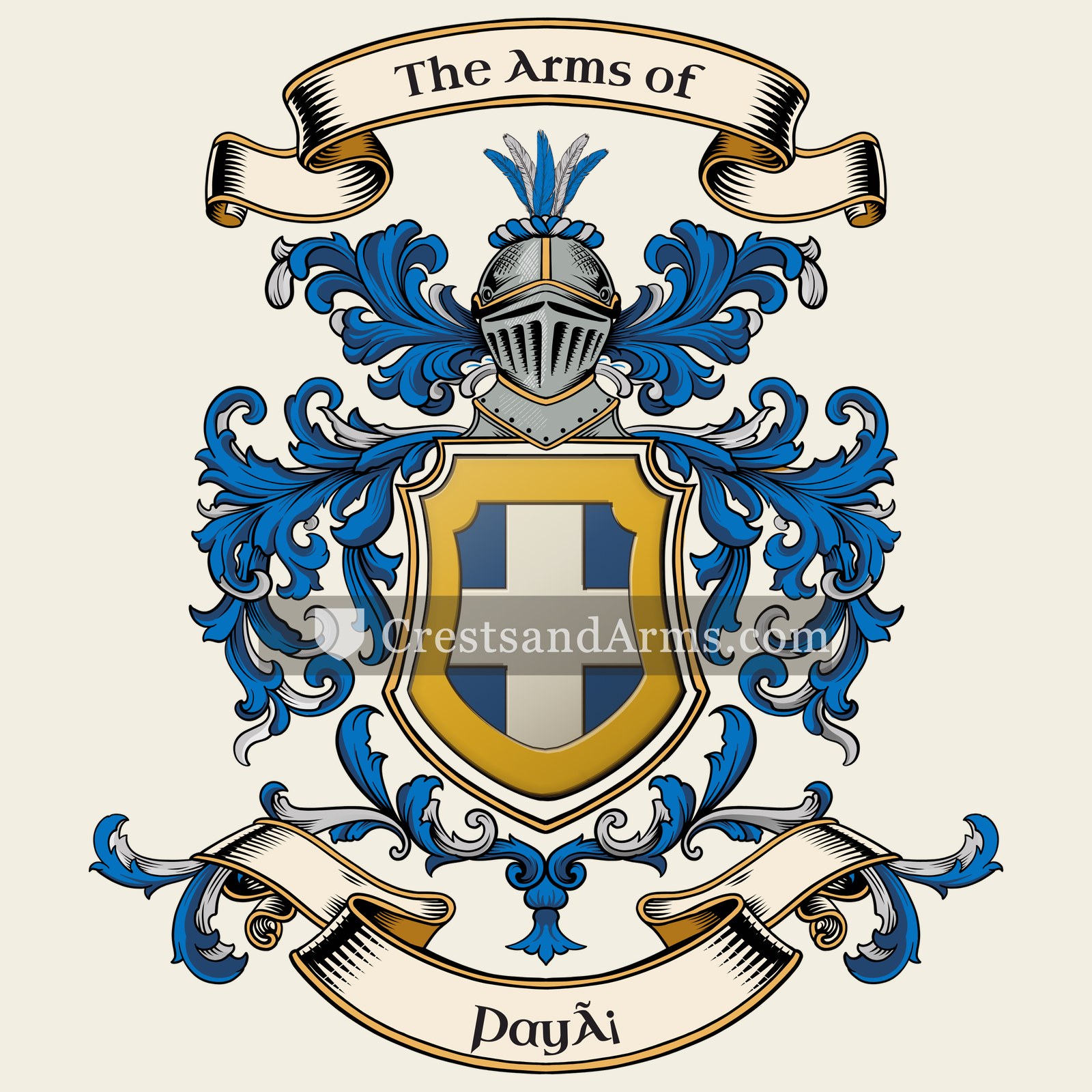 The Payá coat of arms, drawn from the recorded blazon