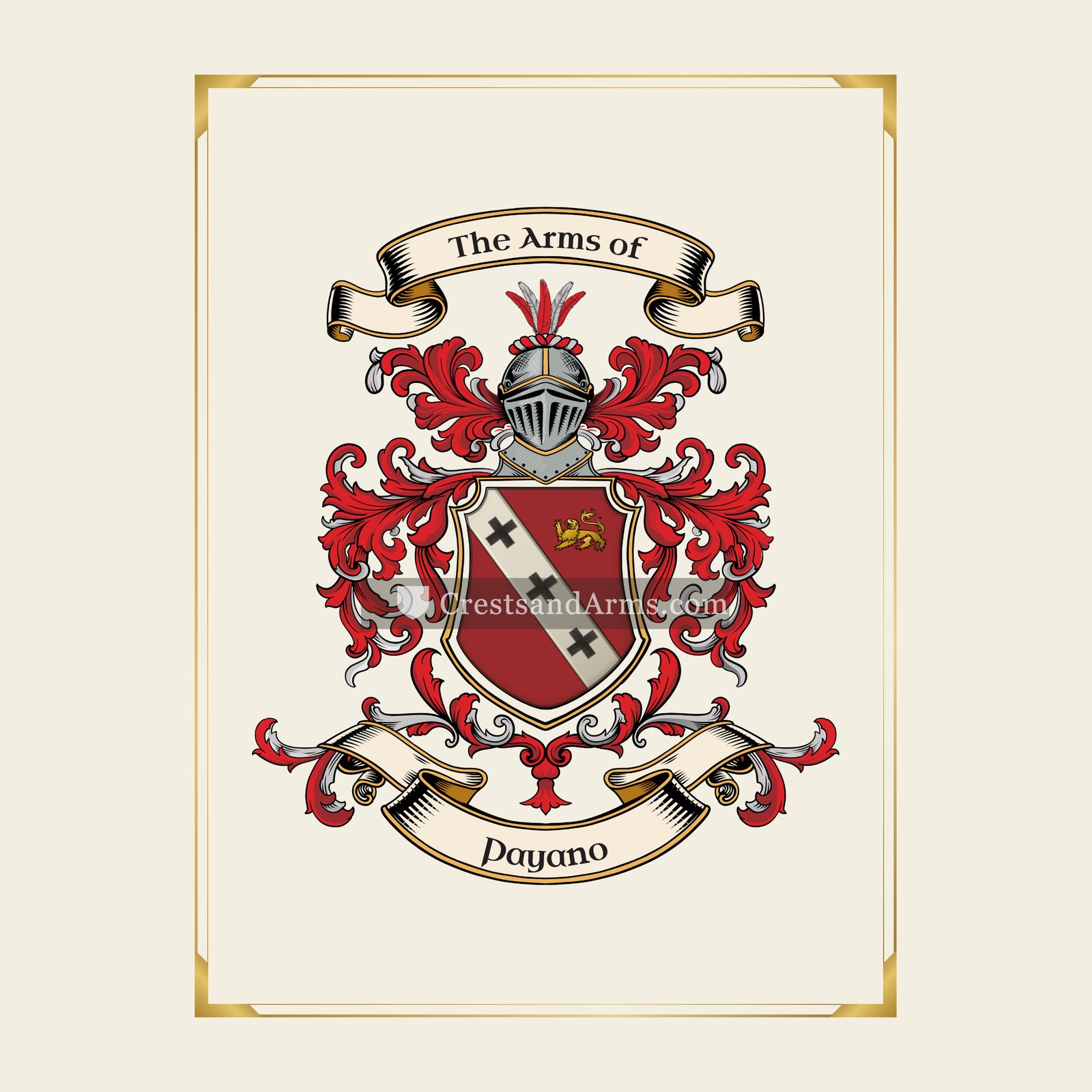 With gold border