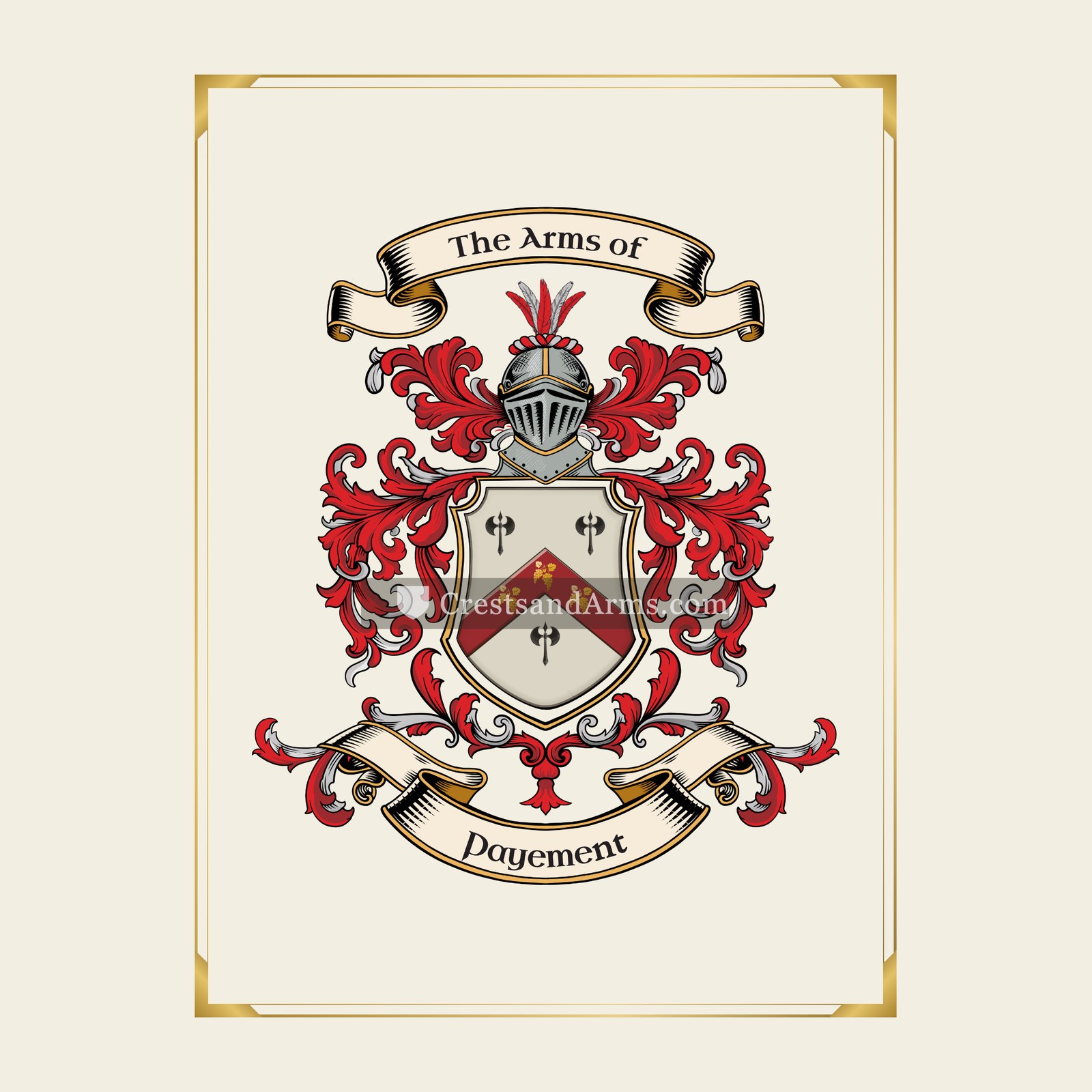 With gold border